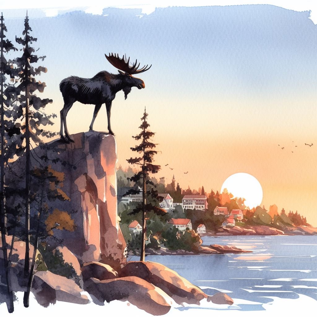 A moose overlooking Horn-Horn