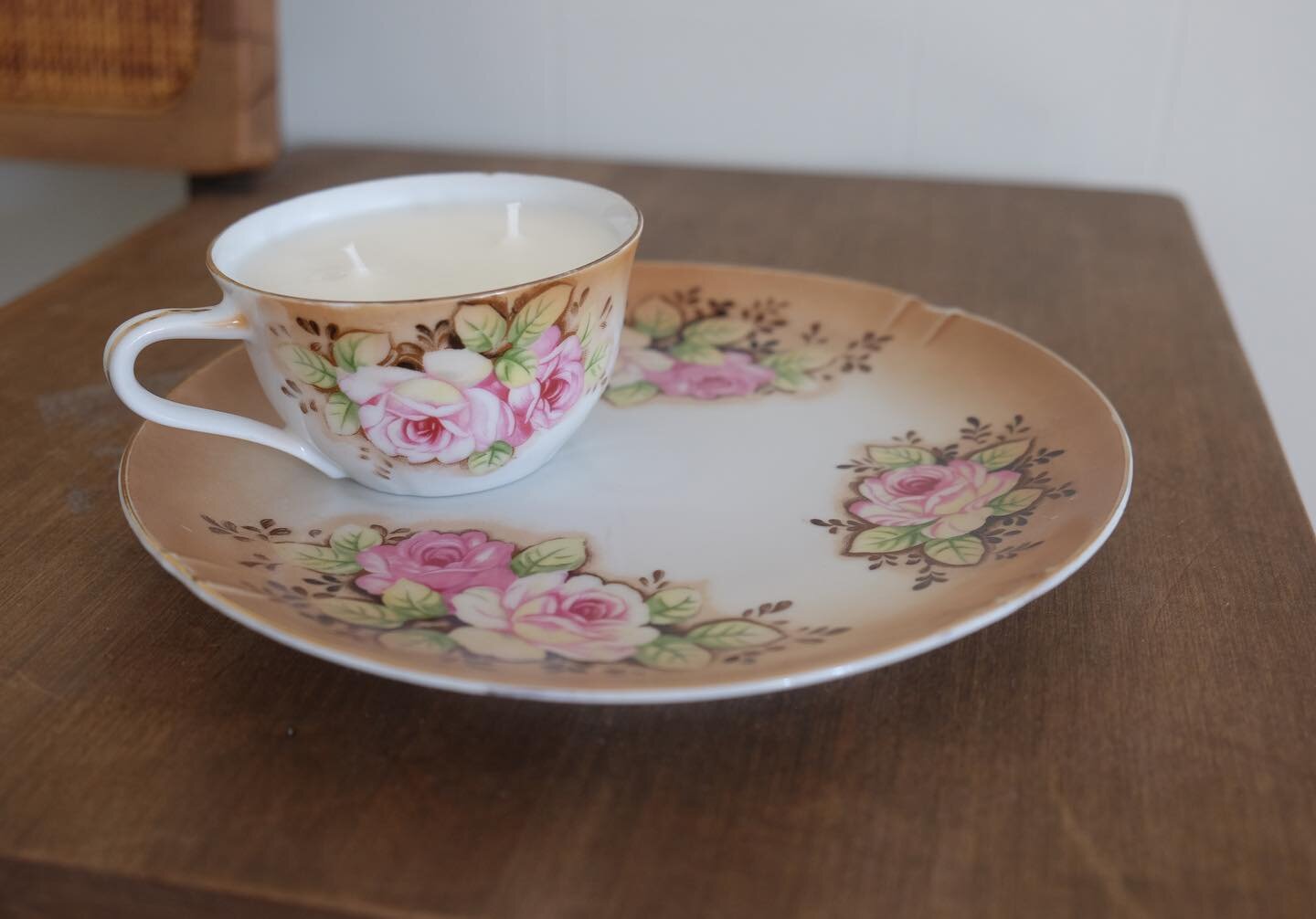 1 AVAILABLE - adorable floral &ldquo;snack set&rdquo; - aka cup and plate! $25 plus shipping. Comment SOLD to claim! #sollysundriesavail
