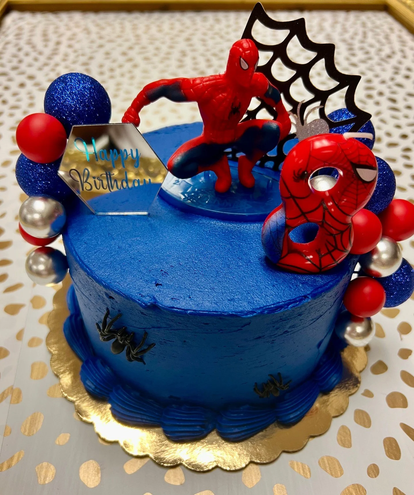 First Spiderman cake of the year (it won&rsquo;t be the last)! 🕸️ Thank you Cain&rsquo;s Creative Cakes!

#fosterfete 
#celebrateeverything 
#fiveyearsfivehundred