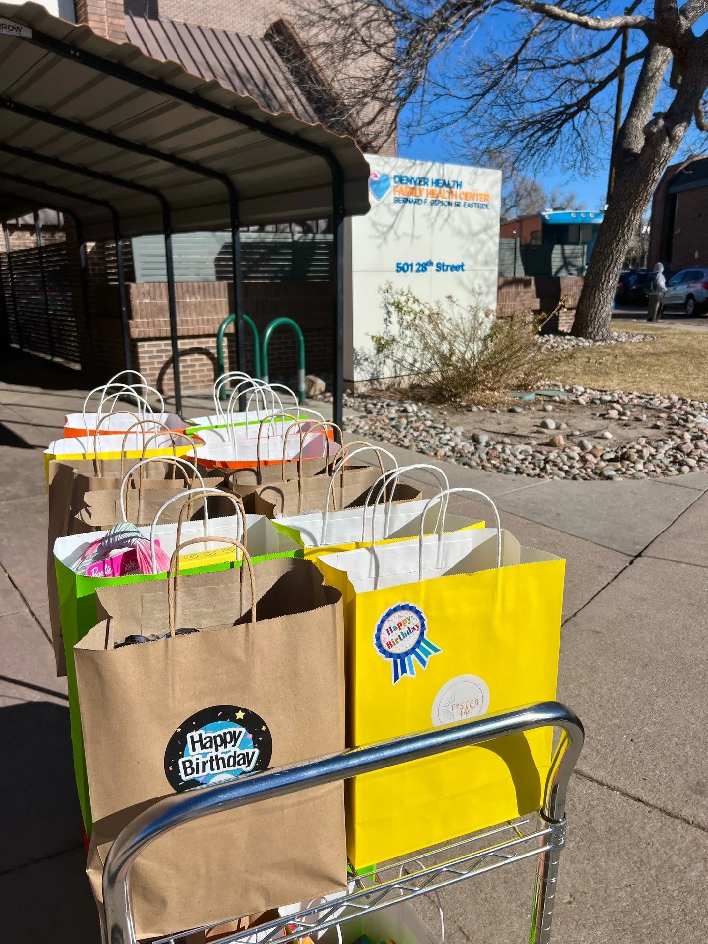 Birthday bags coming into Denver Health&rsquo;s Eastside Clinic! They&rsquo;ve expanded to three clinic sites = an opportunity to reach even more kids. Shrunk the bag size for this group to accommodate their lack of storage, but still loaded the bags