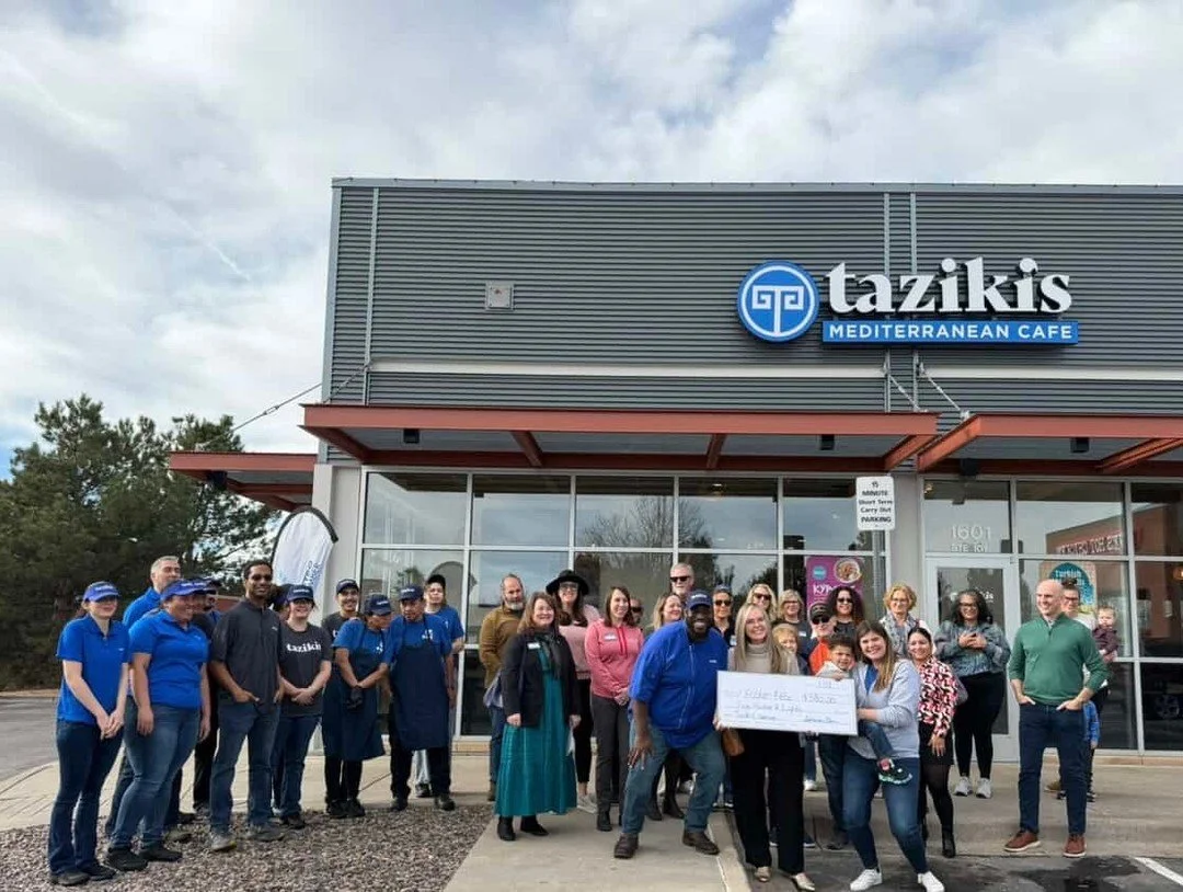 Holding a big check is always such a dream! Thank you to Tazikis for selecting our nonprofit as their opening day benefactor! The owner was a foster kid,  and understands how important it was to feel love from the community. Check out this restaurant