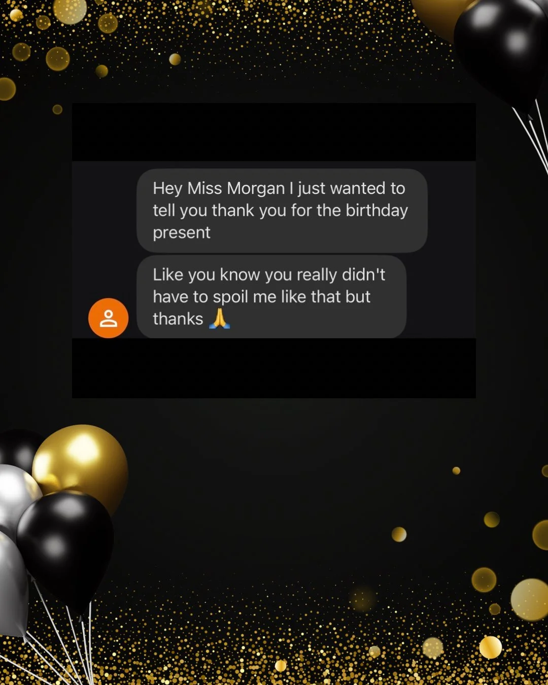 Sweet message from one of the caseworkers from a student who received our birthday bag! 

#fosterfete
#celebrateeverything
#fiveyearsfivehundred