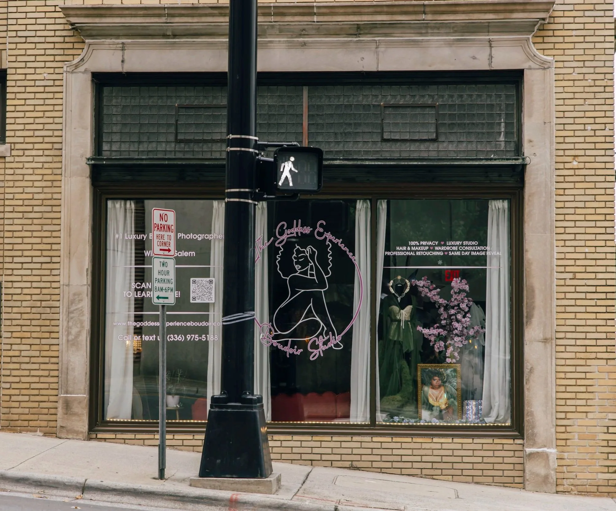 boudoir photography studio storefront in downtown winston salem