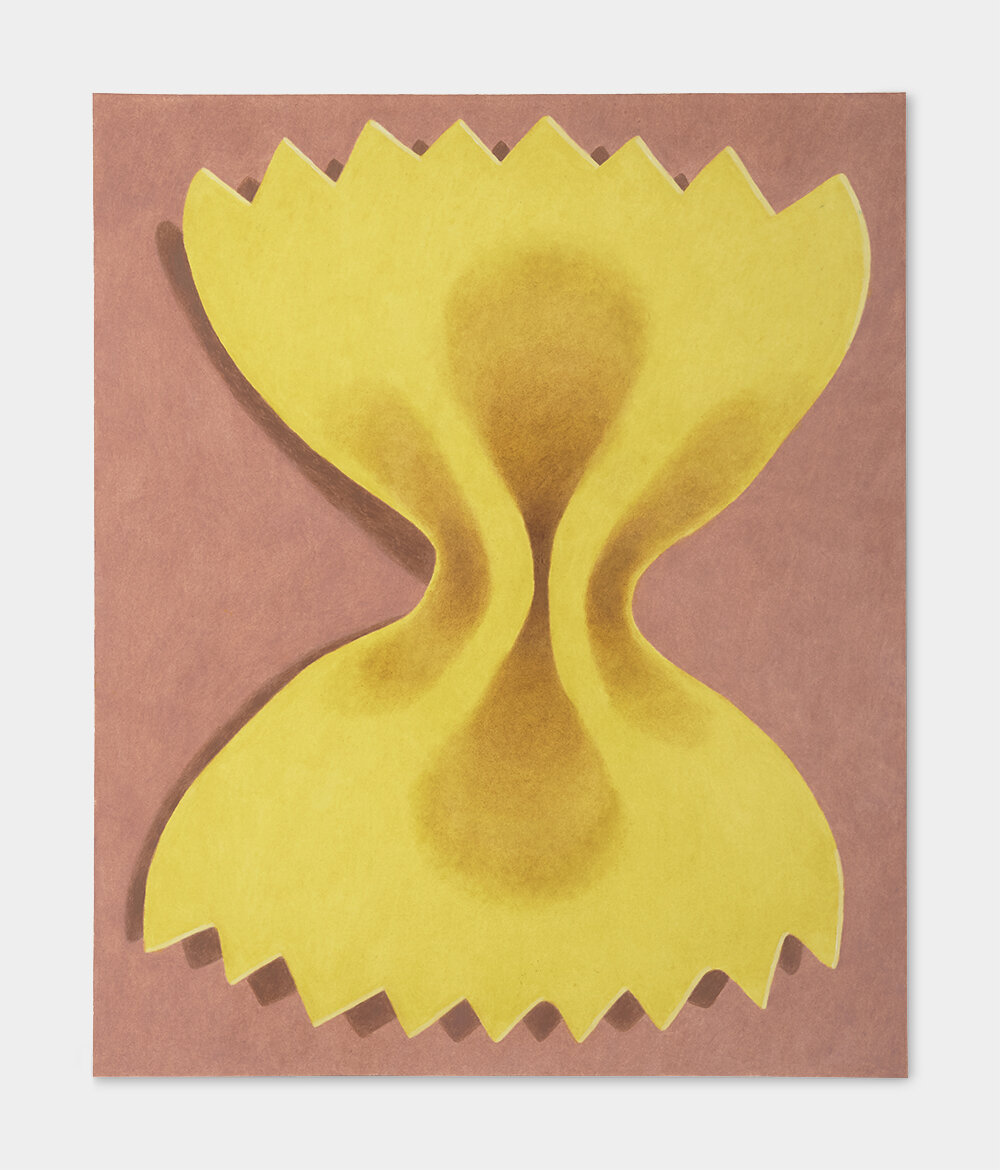   Farfalle on Rose   Oil pastel on paper 36 x 30 inches    