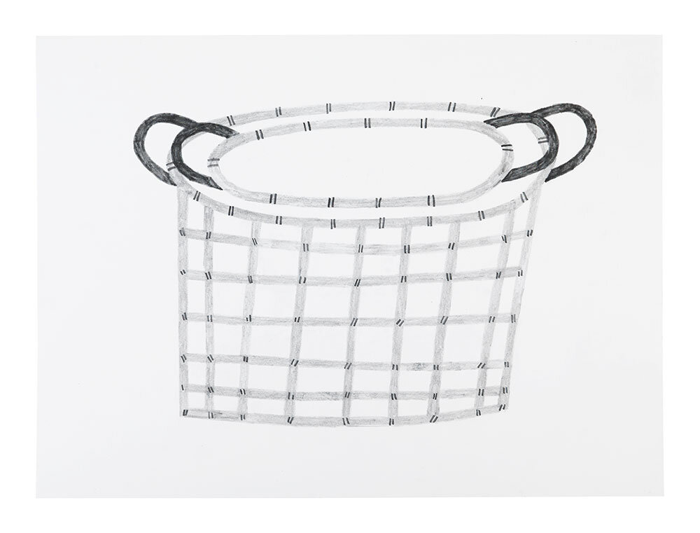   Large Grid Basket   Graphite on paper 22 x 30 inches    