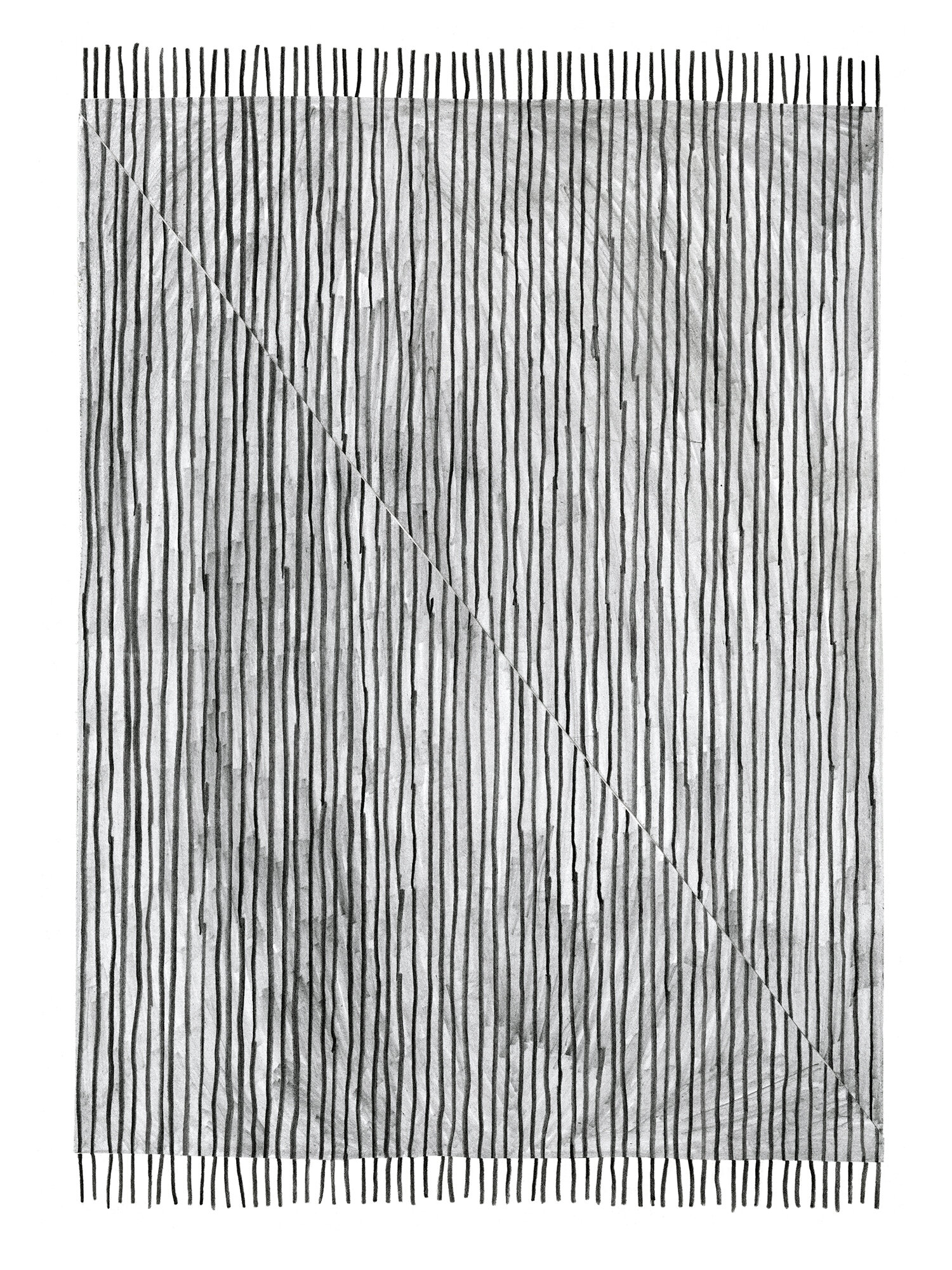   Broken Lines Rug   Pencil on paper 12 x 9 inches    