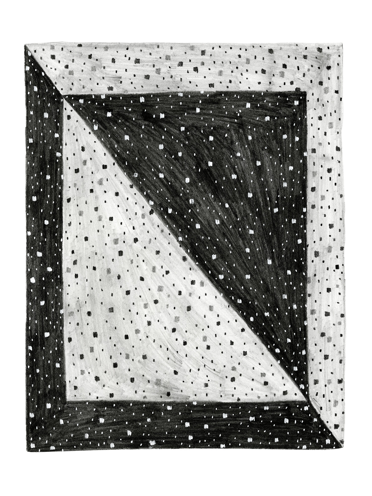   Dark &amp; Light Stars Rug   Pencil on paper  12 x 9 inches    