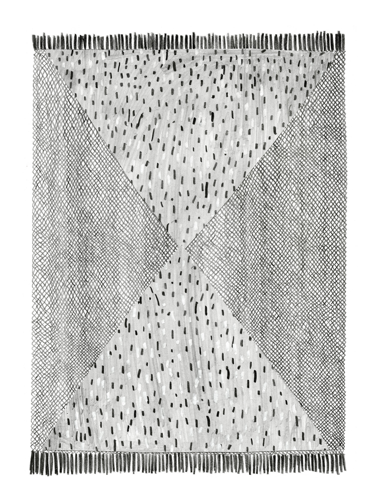   Small Weave with Confetti Pattern Rug   Pencil on paper 12 x 9 inches    
