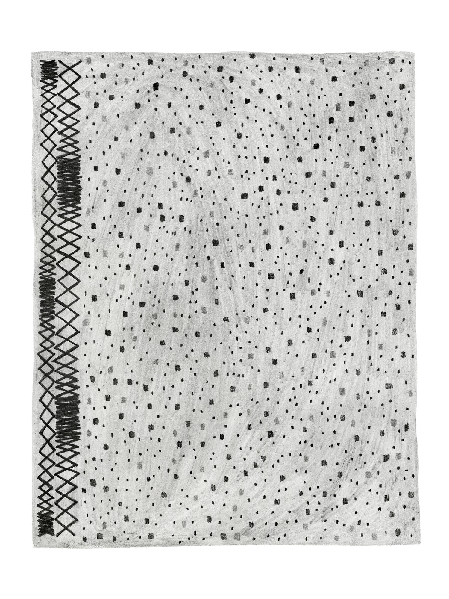   Light Stars with Zig-Zag Rug   Pencil on paper 12 x 9 inches    