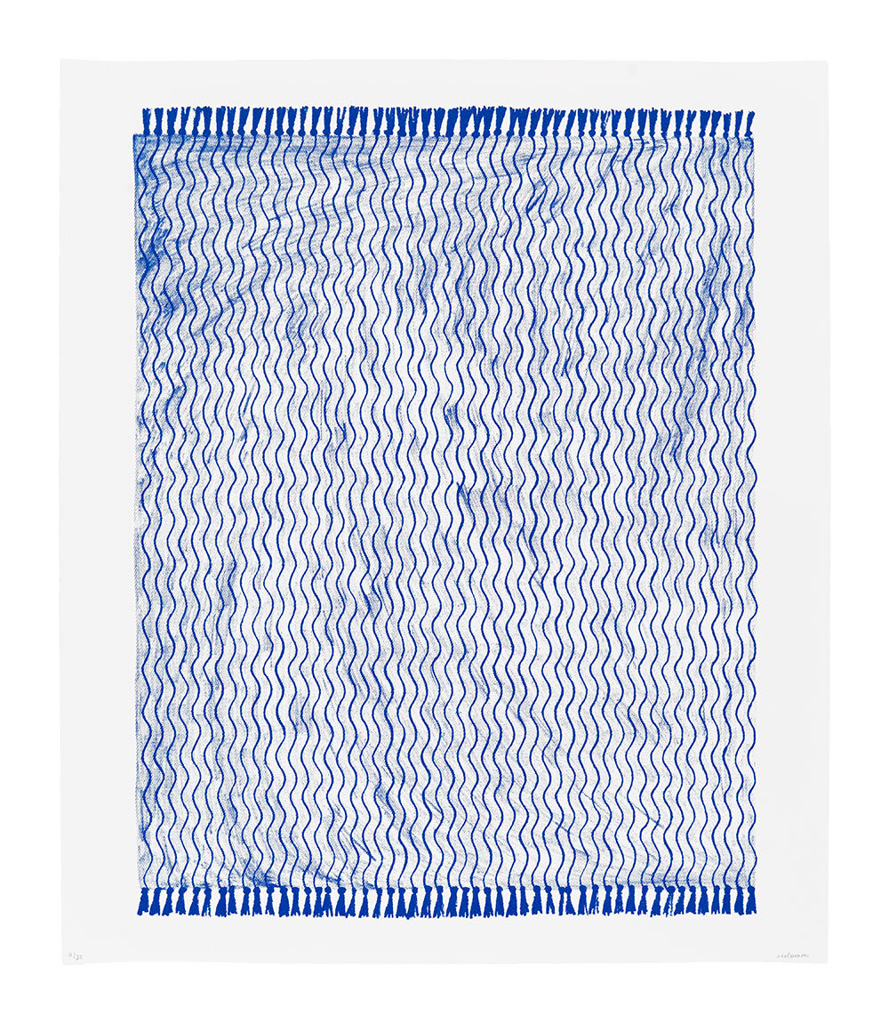   Blue Rug  One color silkscreen on paper 19.5 x 15.75 in, edition of 25, 2014    