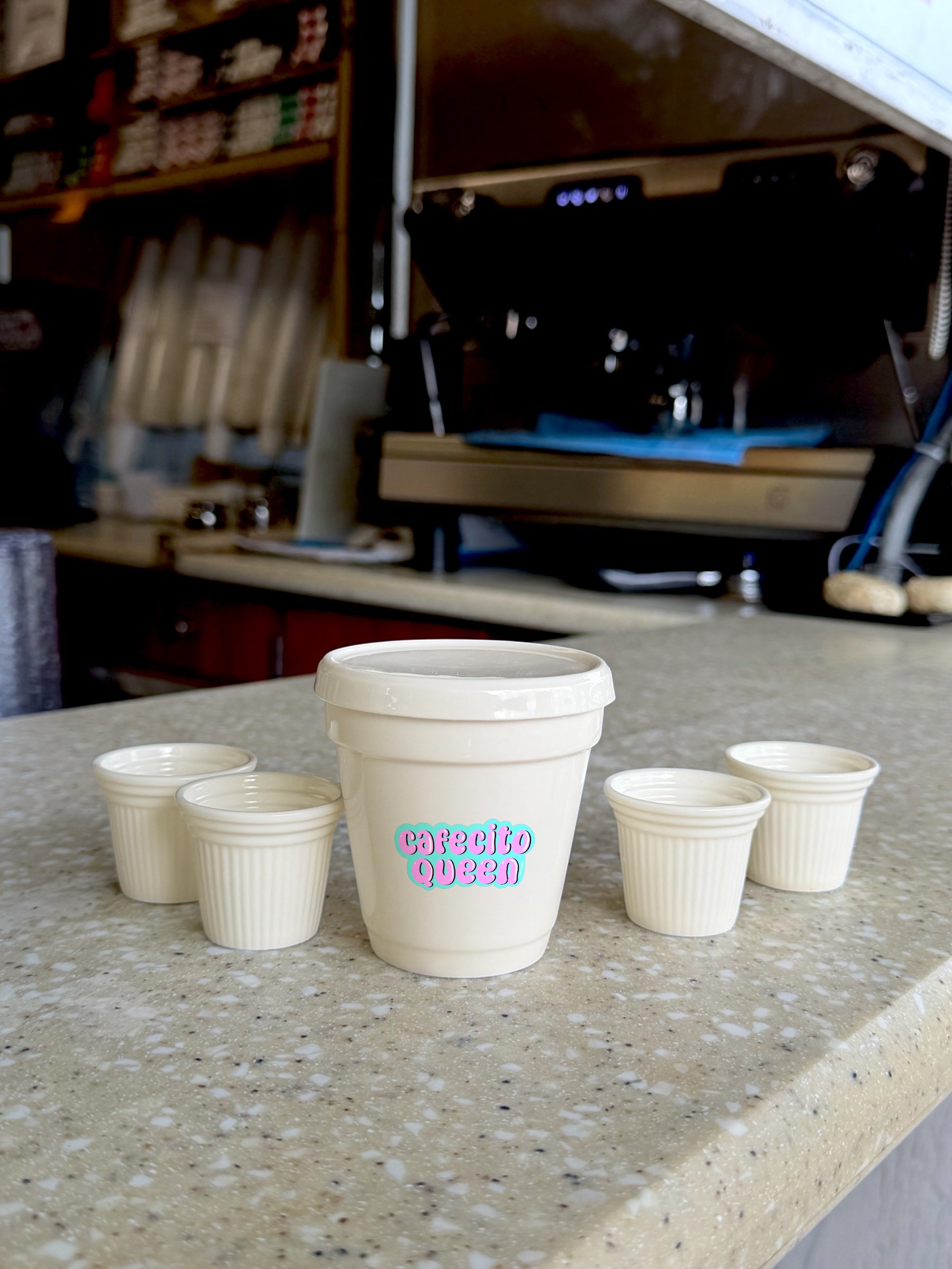 Cafecito Queen- Miami Cafe Qban Ceramic Cafecito Set