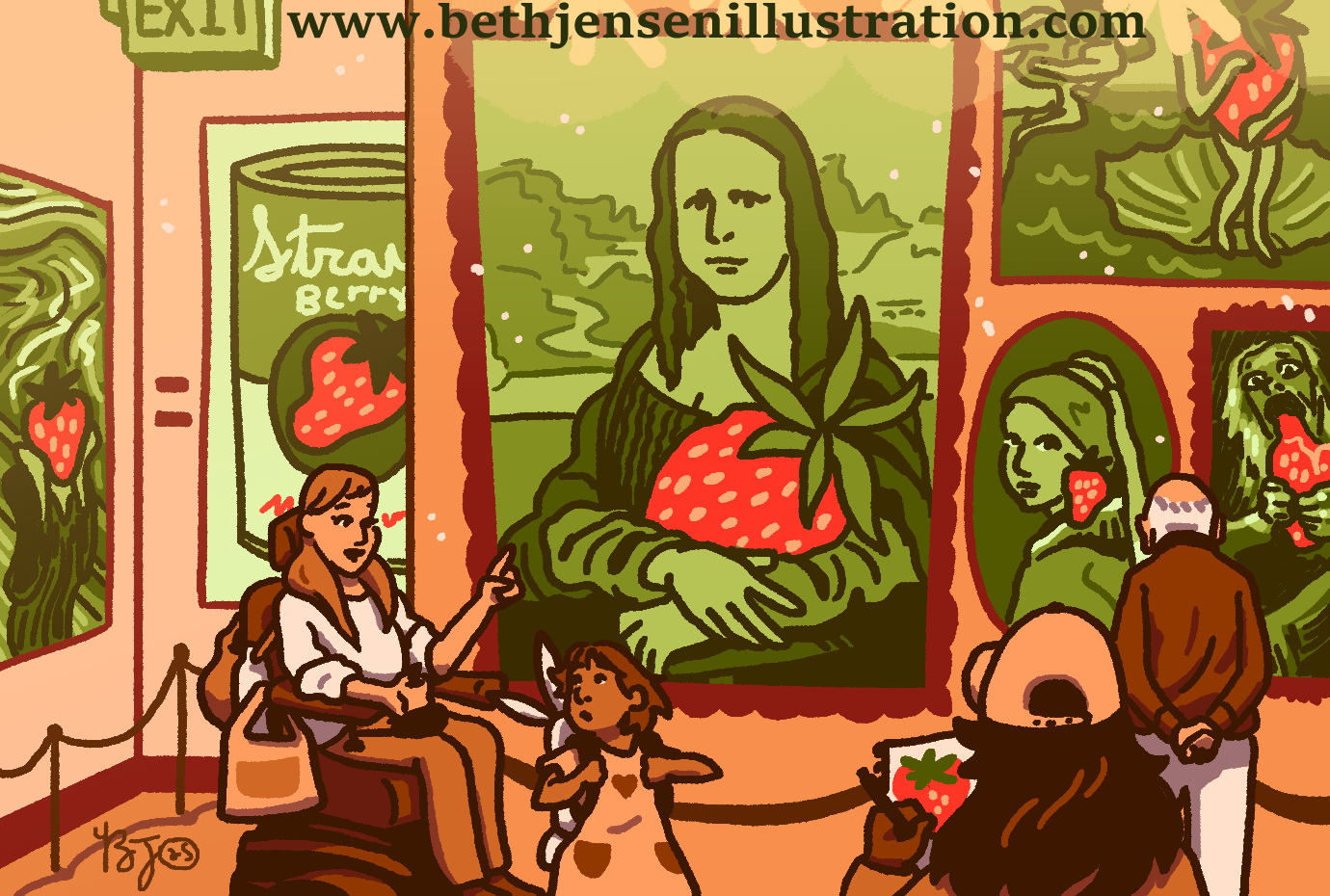 Promotional art for the Strawberry Museum in Portland (click for link)