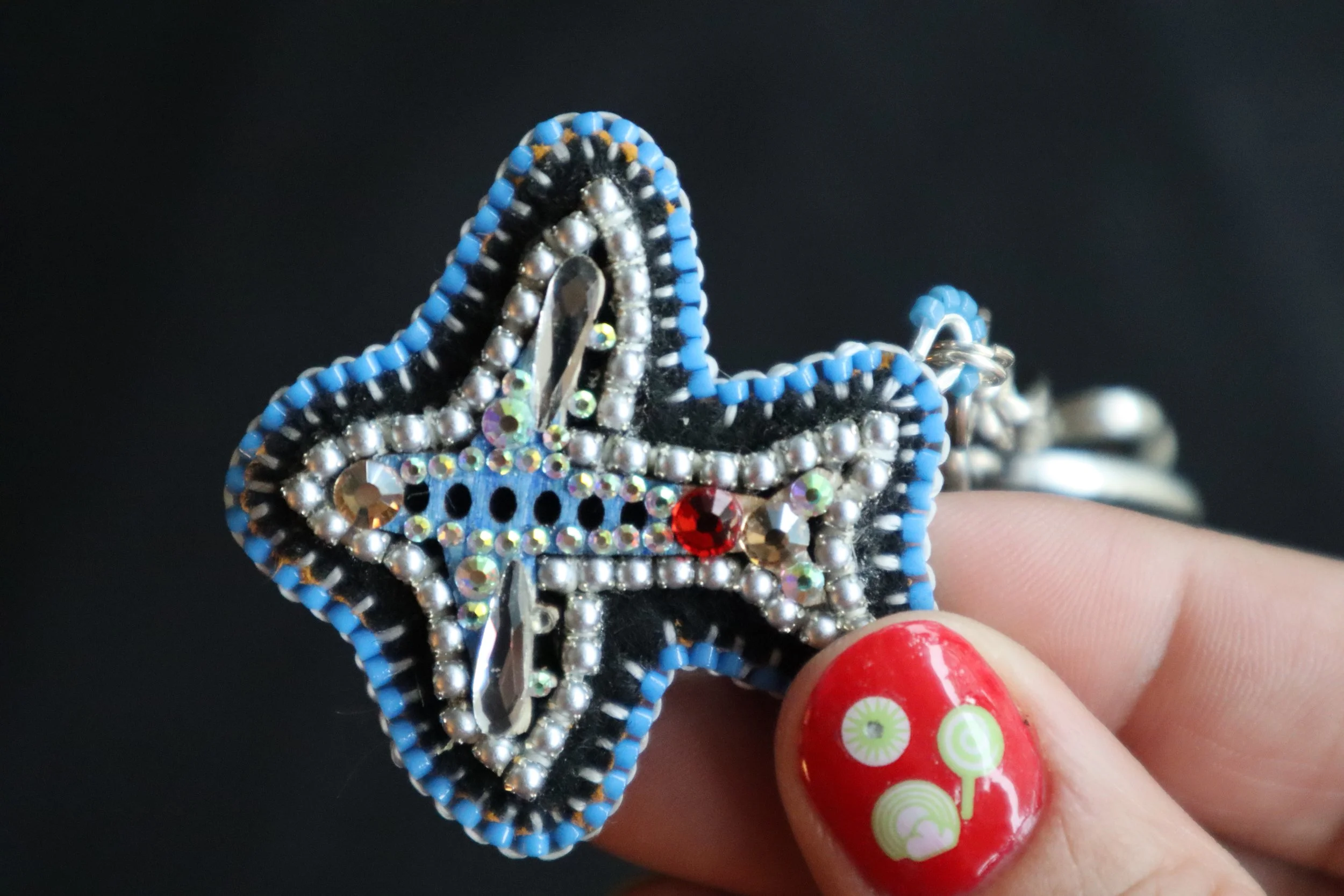 Airplane Charm + Silver Clock Keychain