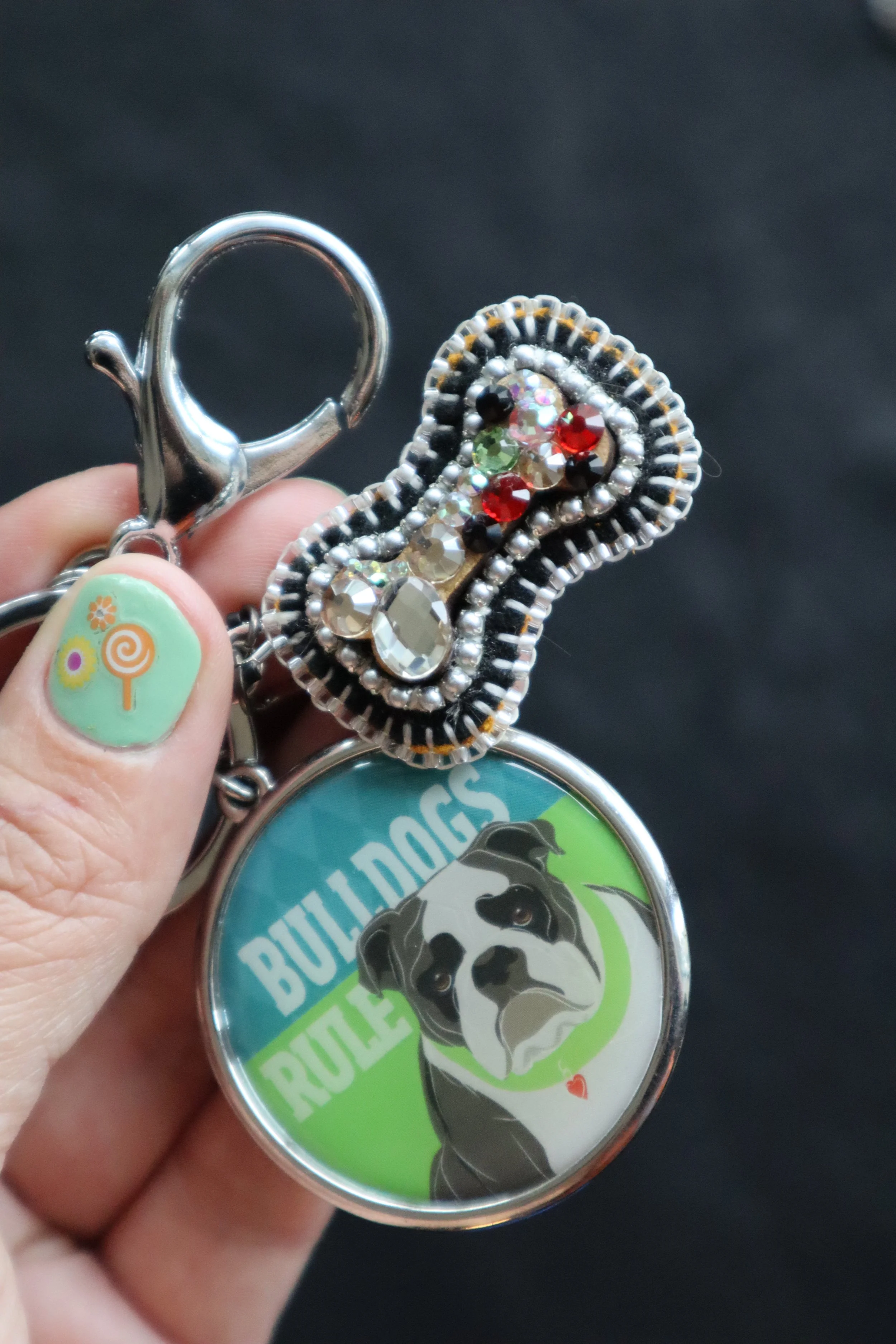 BULLDOGS RULE+ Bling 🦴 Charm Keychain