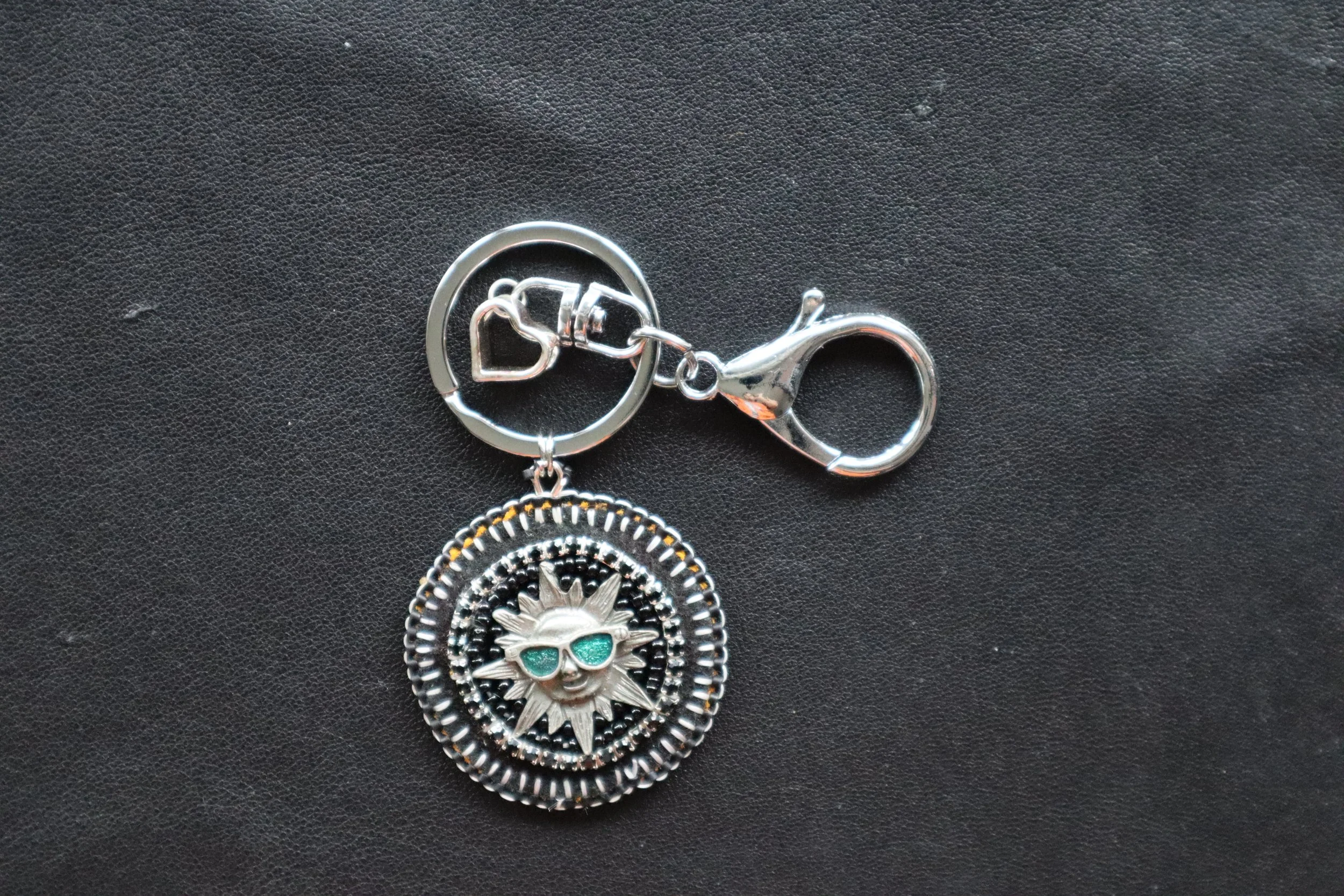 Smile Sun Beaded Keychain