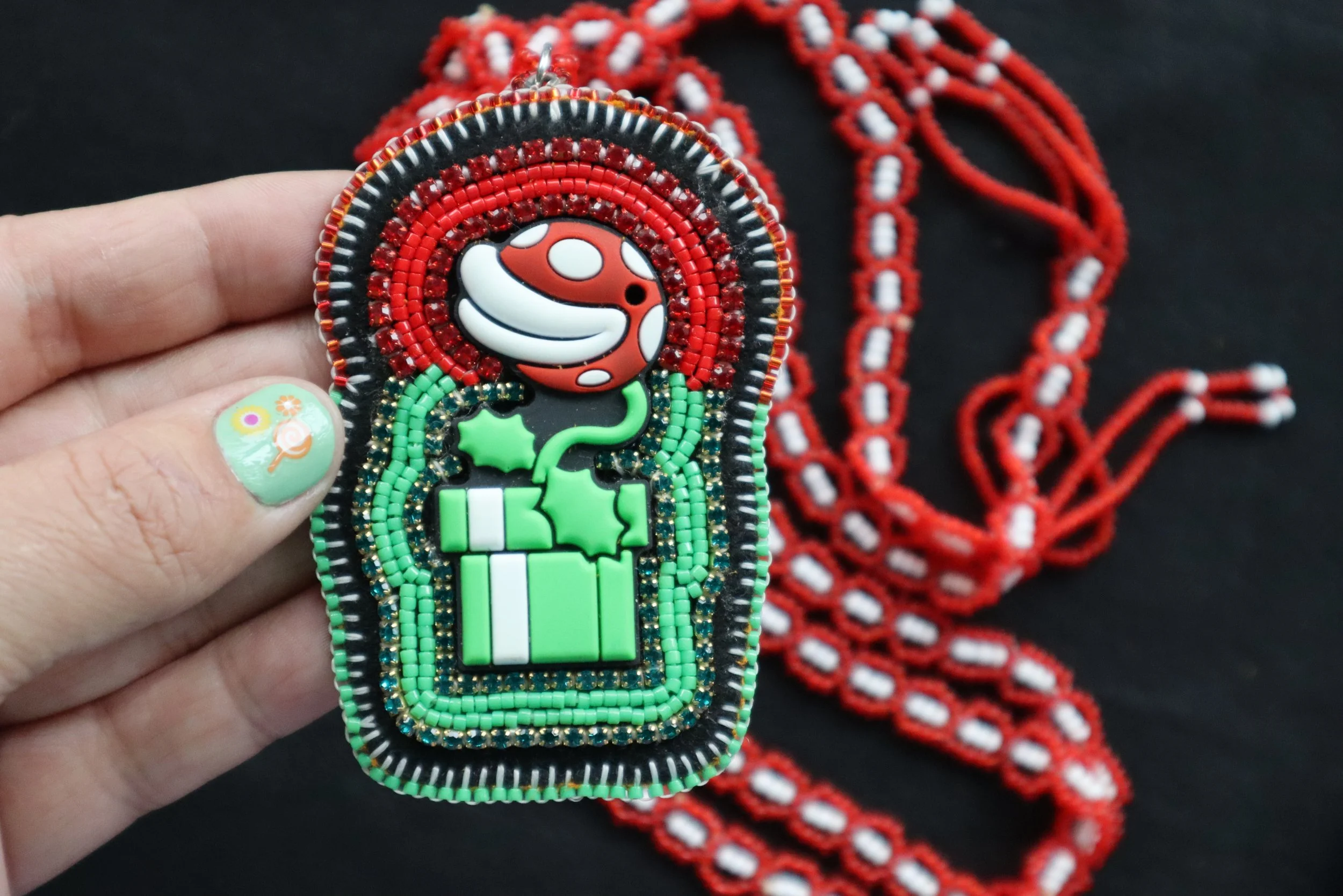 Statement Medallion + Thrifted Beaded Chain