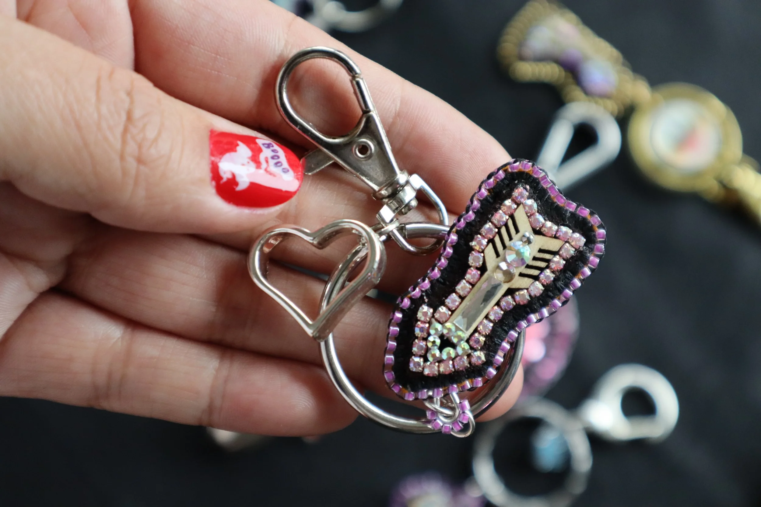 Pink Arrow Keychain
