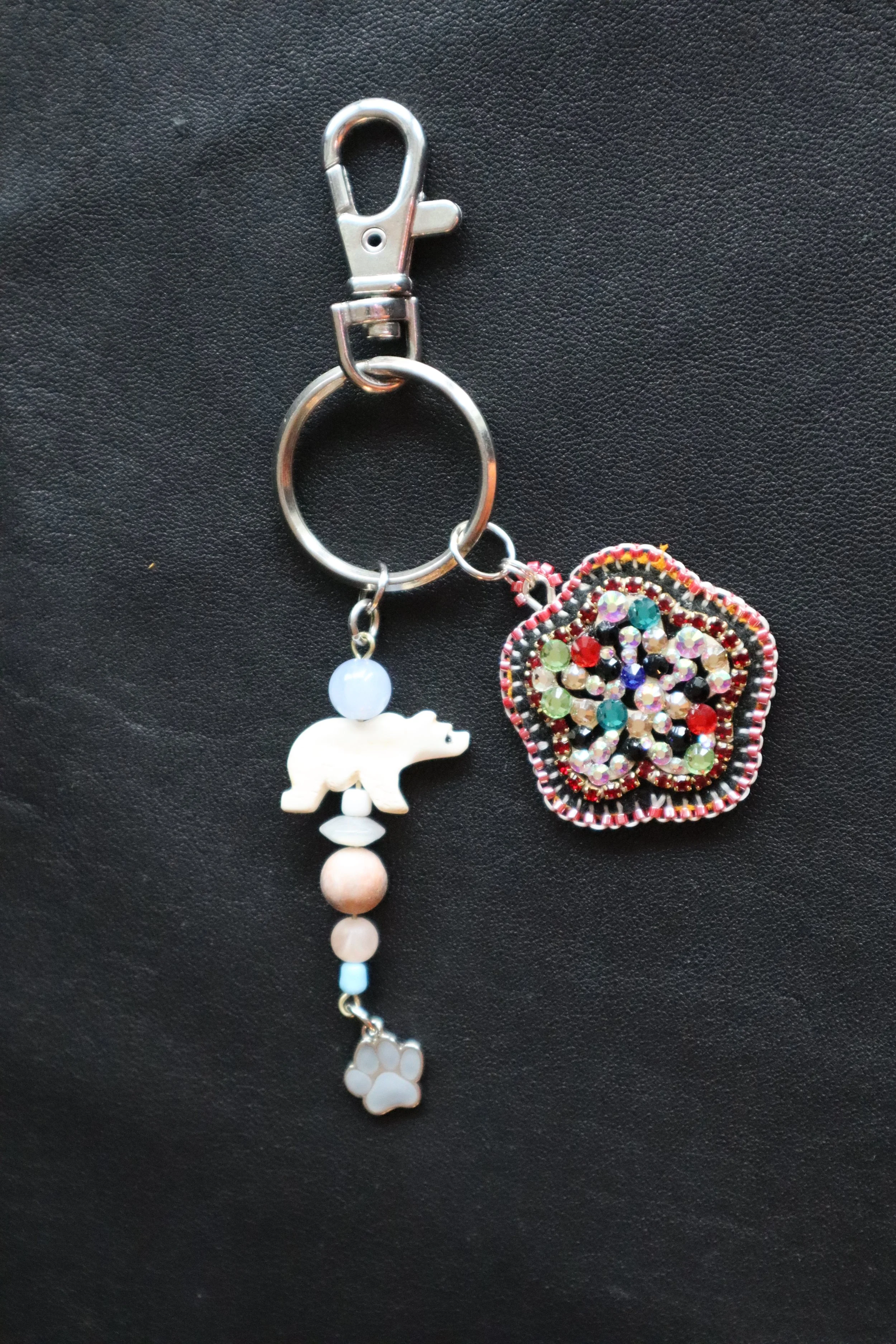 Flower Charm + Bear Keychain