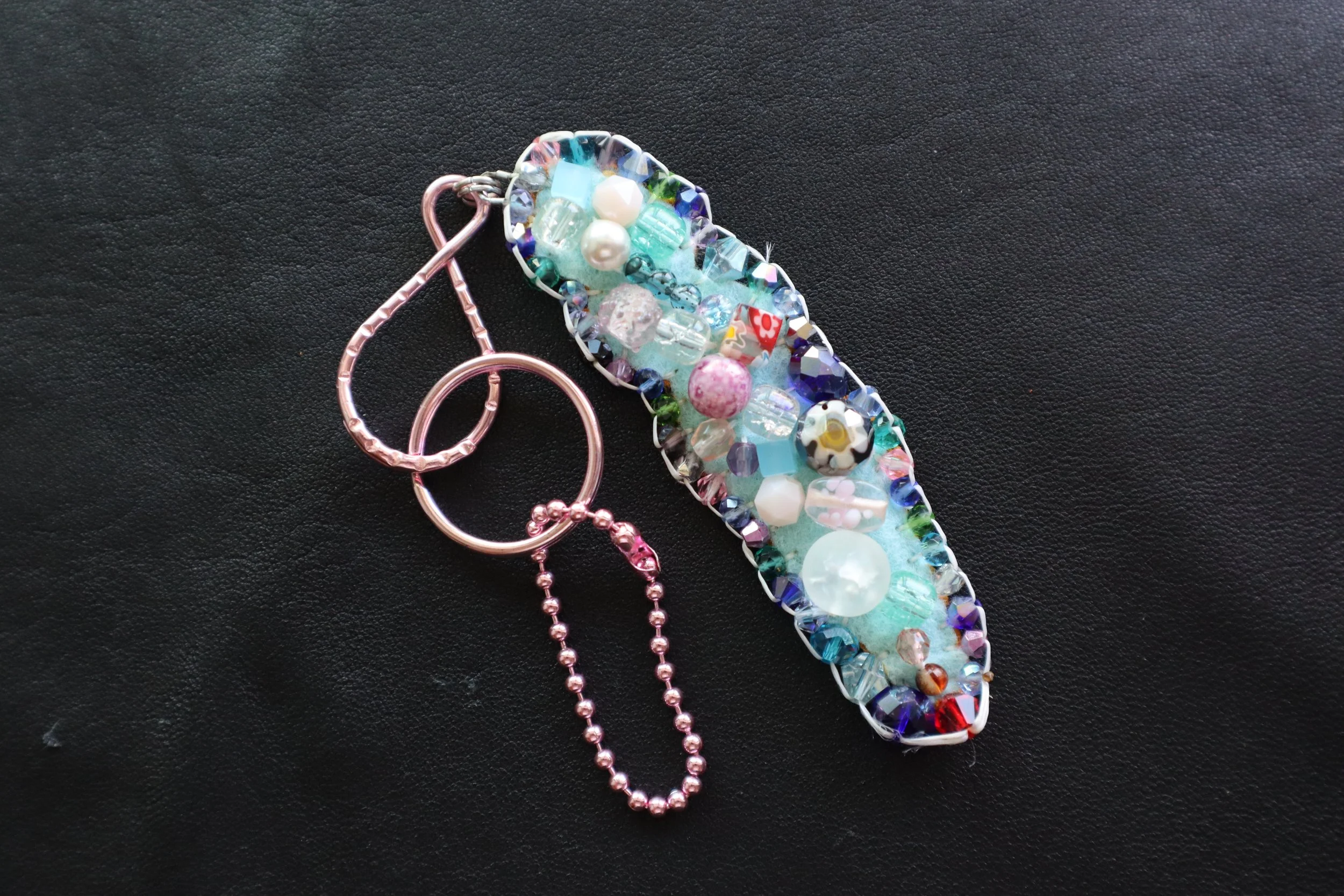 Experimental Beadwork Keychain