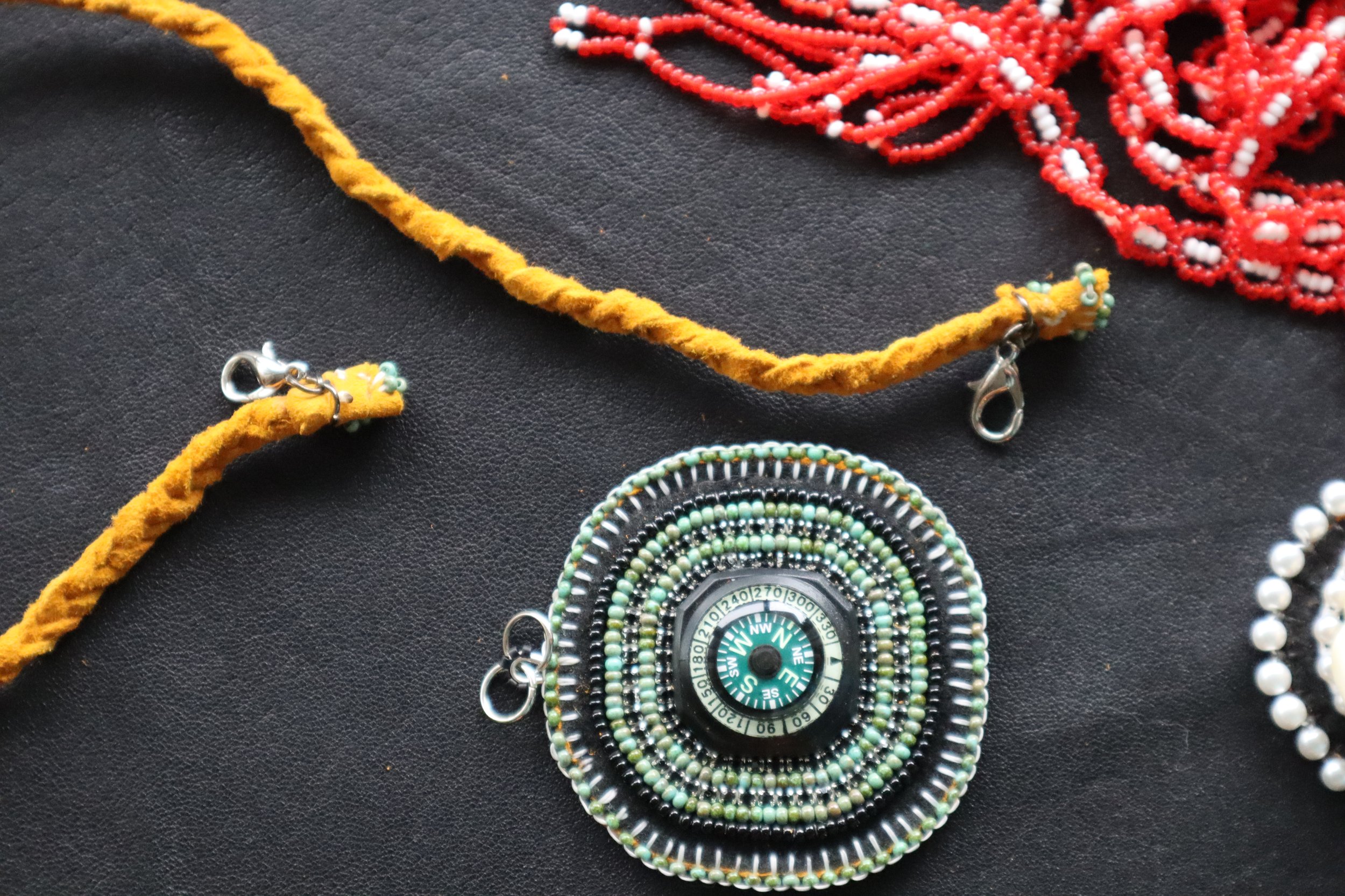 Compass Medallion + Removable Braided Leather