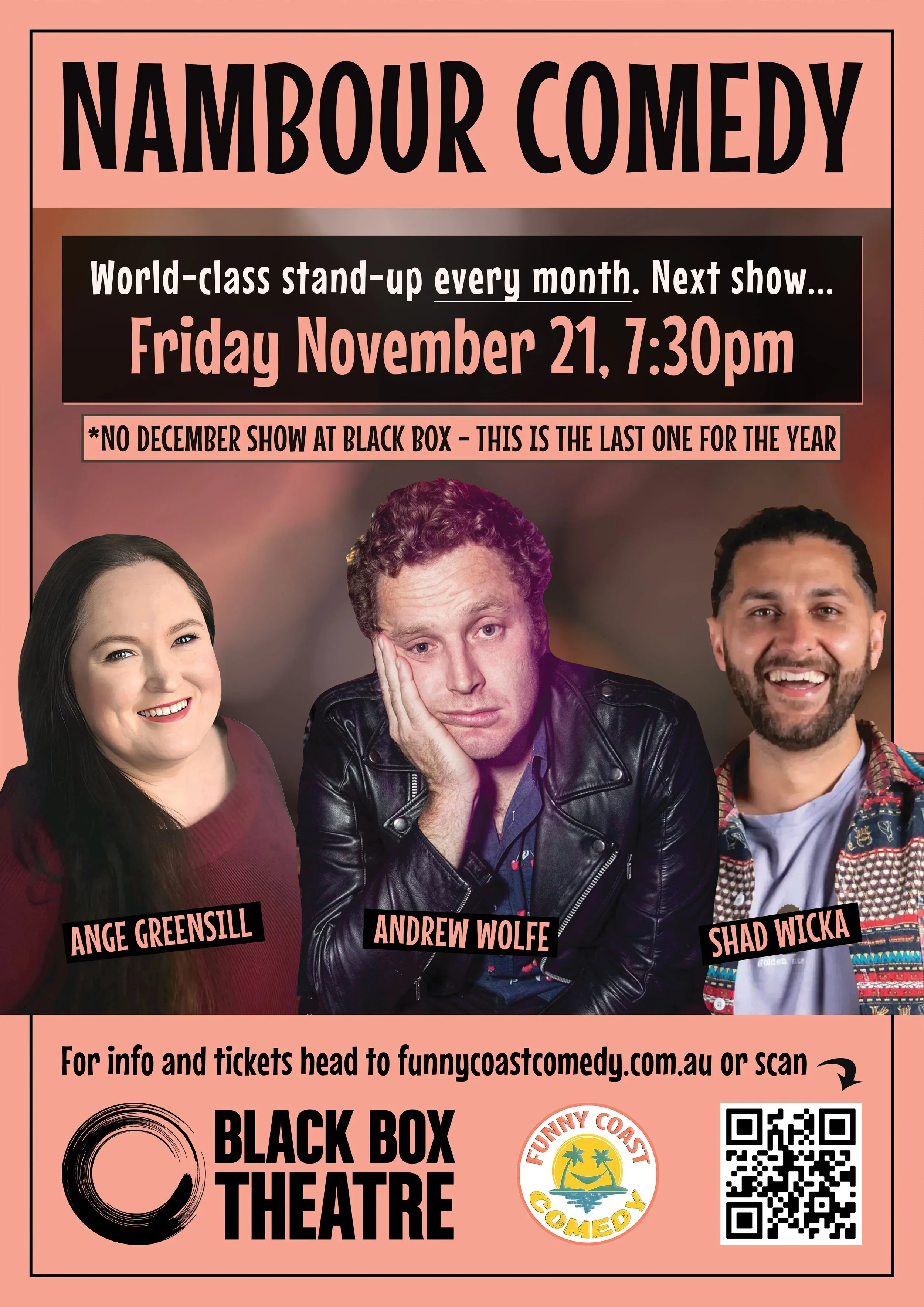 BLACK BOX THEATRE, 7.30pm Friday November 21