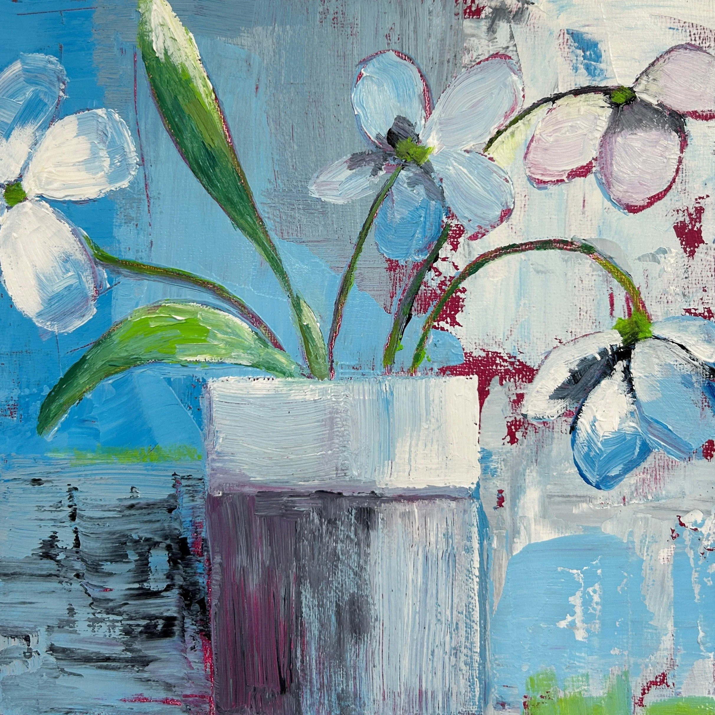 Blue Blue My World is Blue, 12x12ins, oil on board - AVAILABLE