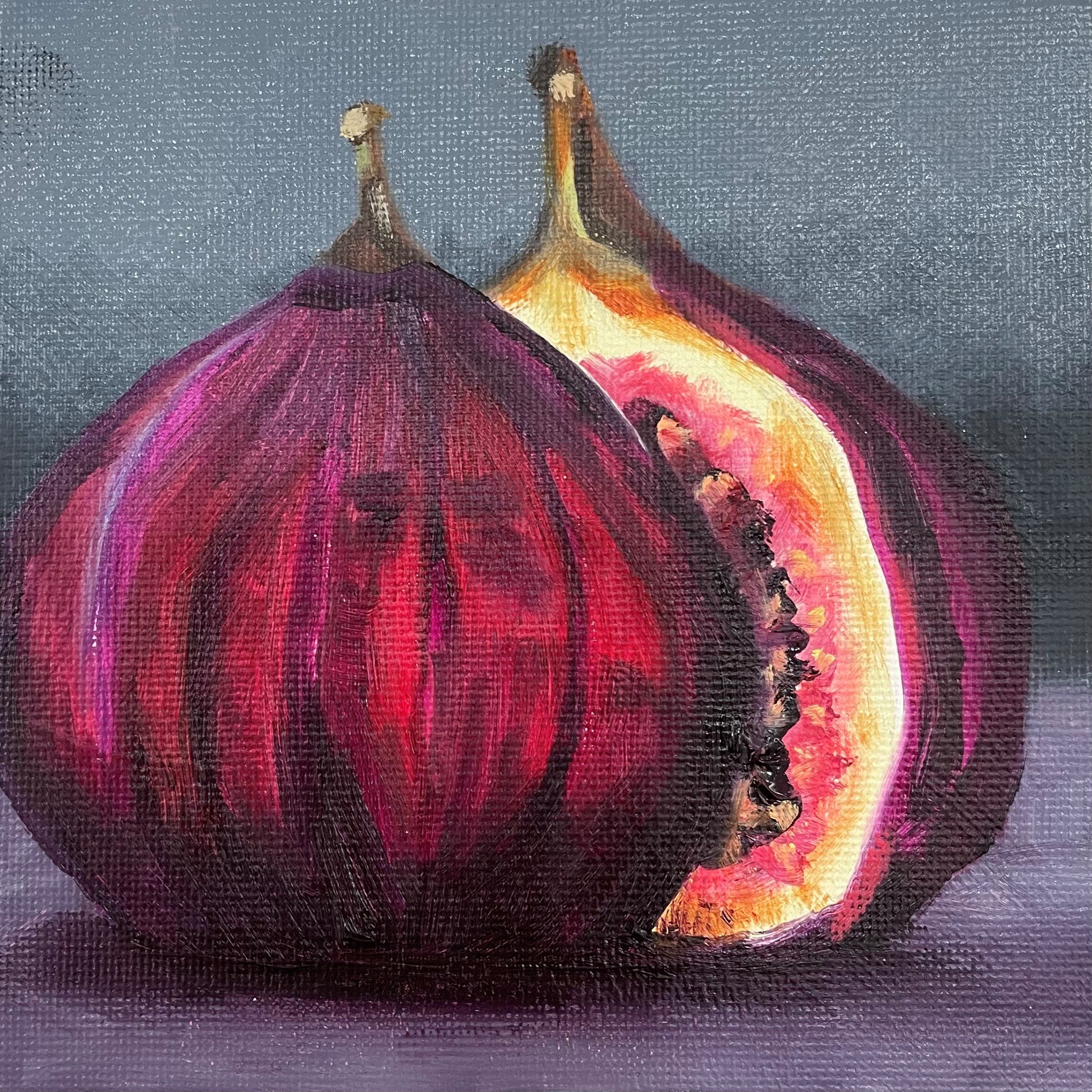 Fig, 5x5ins, oil on canvas - SOLD