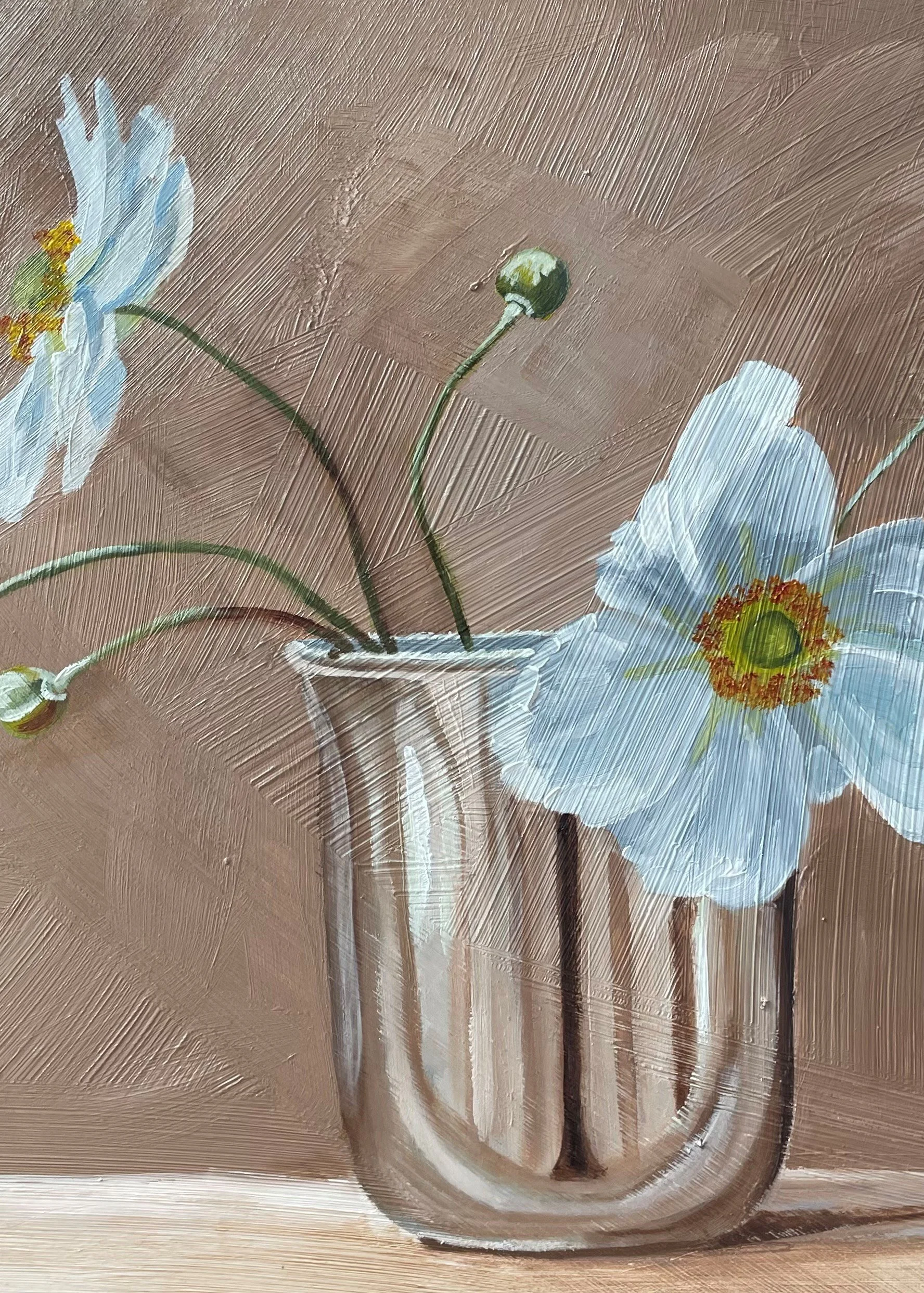 Anemones & Chrome, 12x12ins, oil on board - AVAILABLE