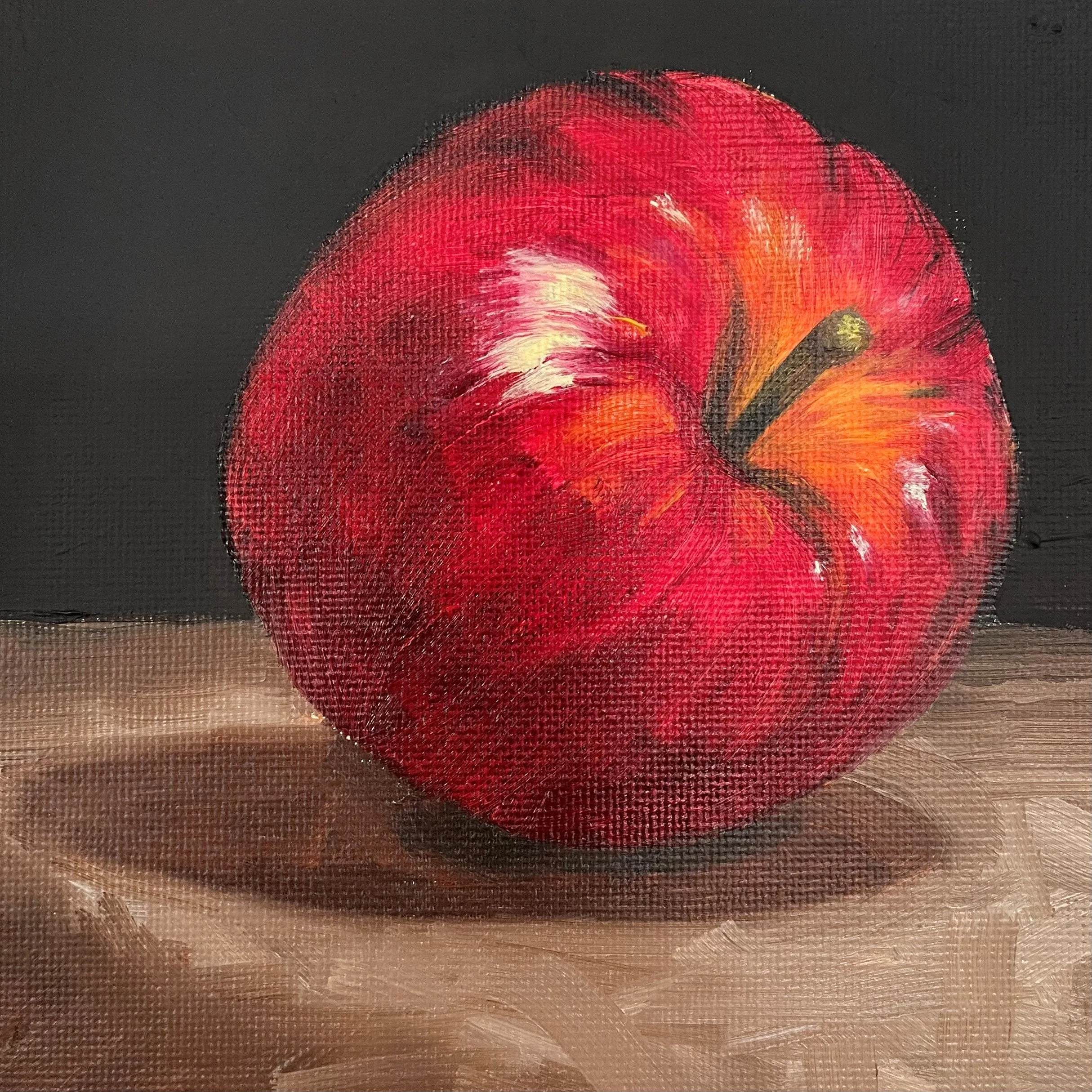 Apple, 5x5ins, oil on canvas - SOLD