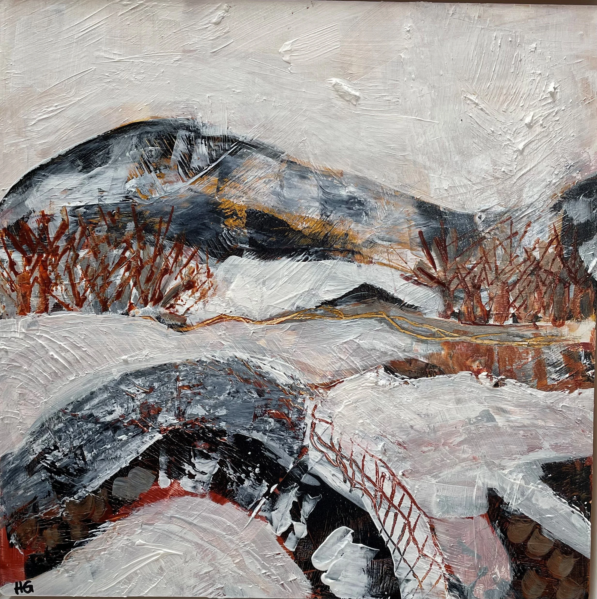 Frozen Lake, 12x12ins, oil on board - AVAILABLE