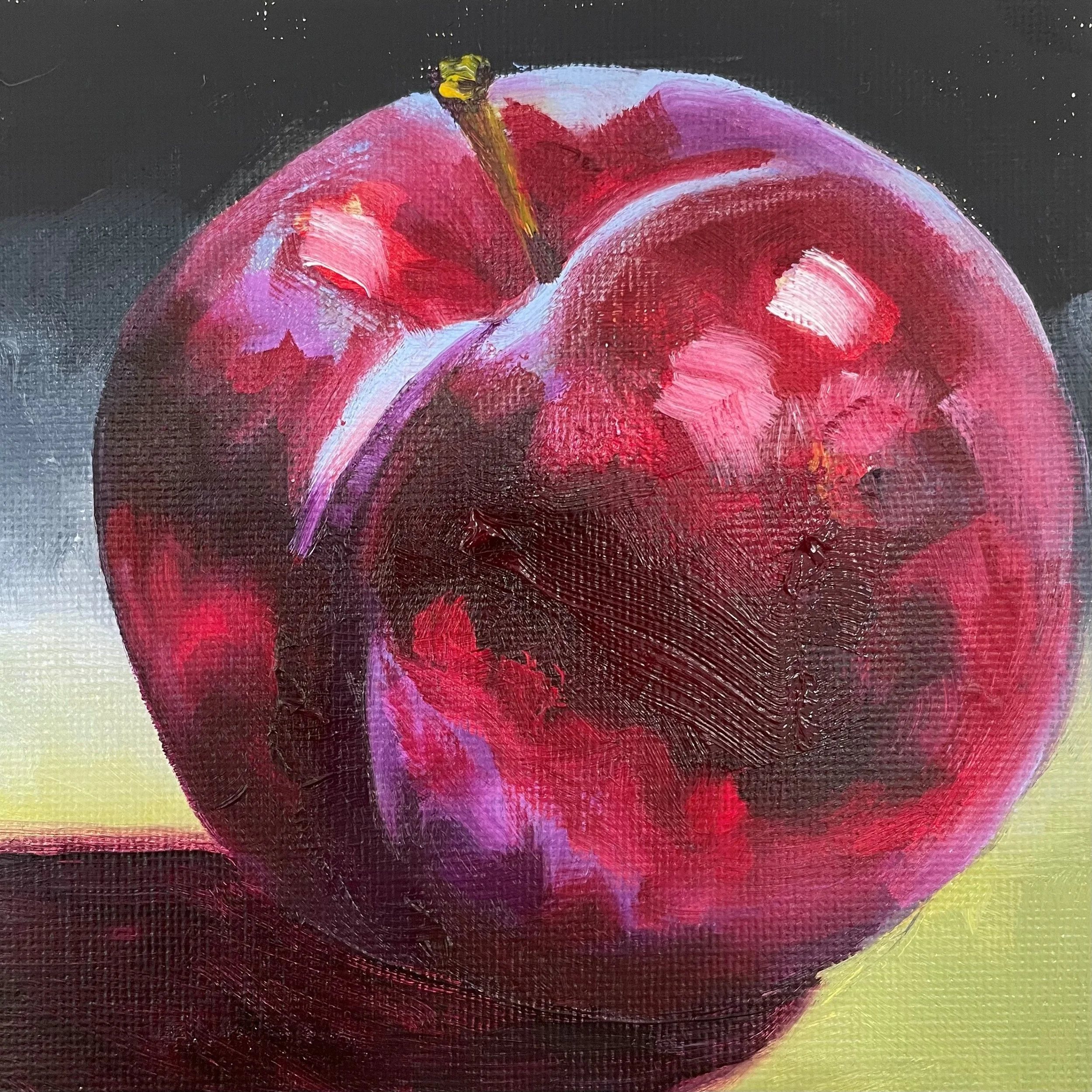 Plum, 5x5ins, oil on canvas - SOLD