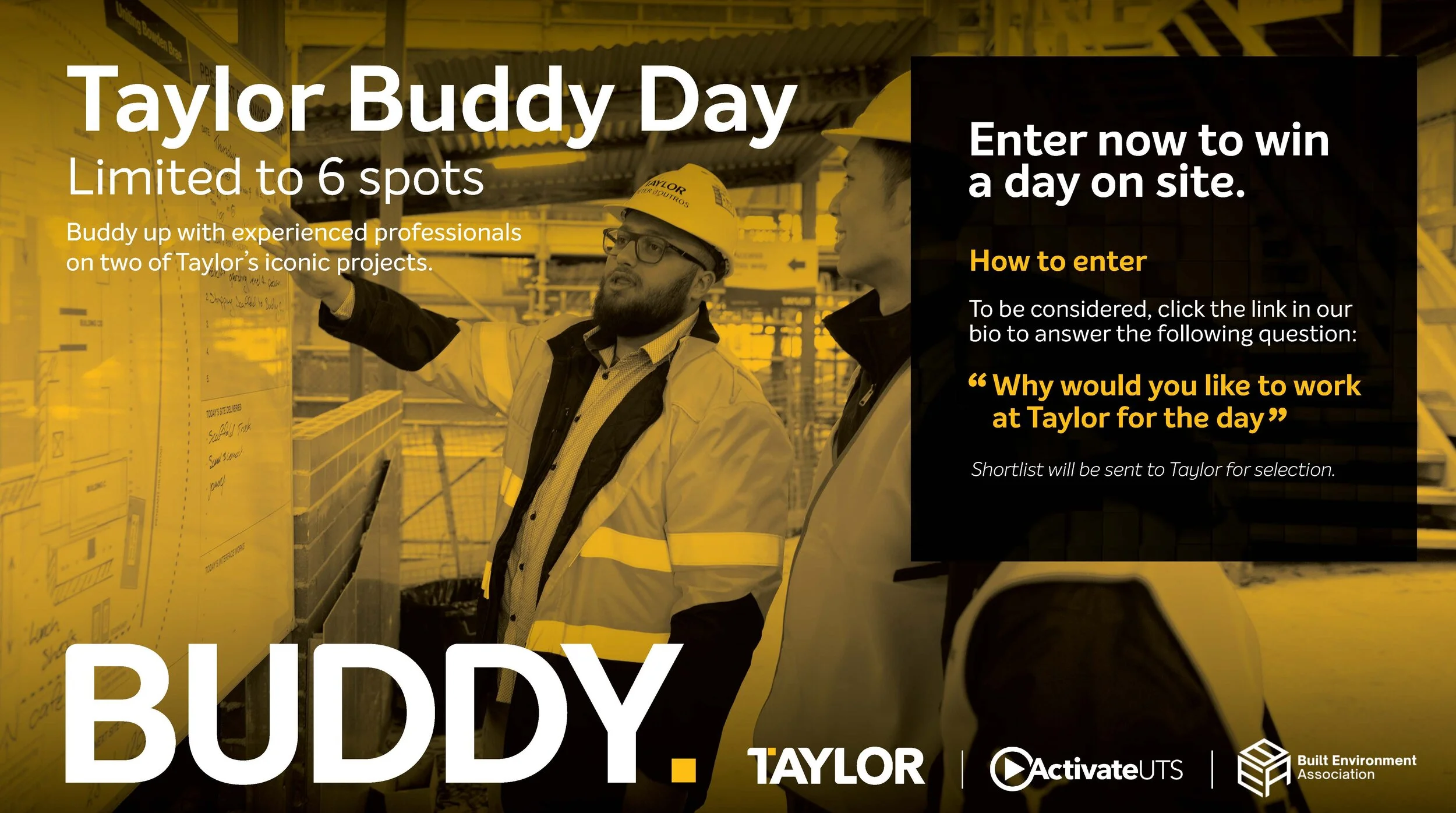 Taylor Spend a Day on Site - Buddy Day (Past Event)