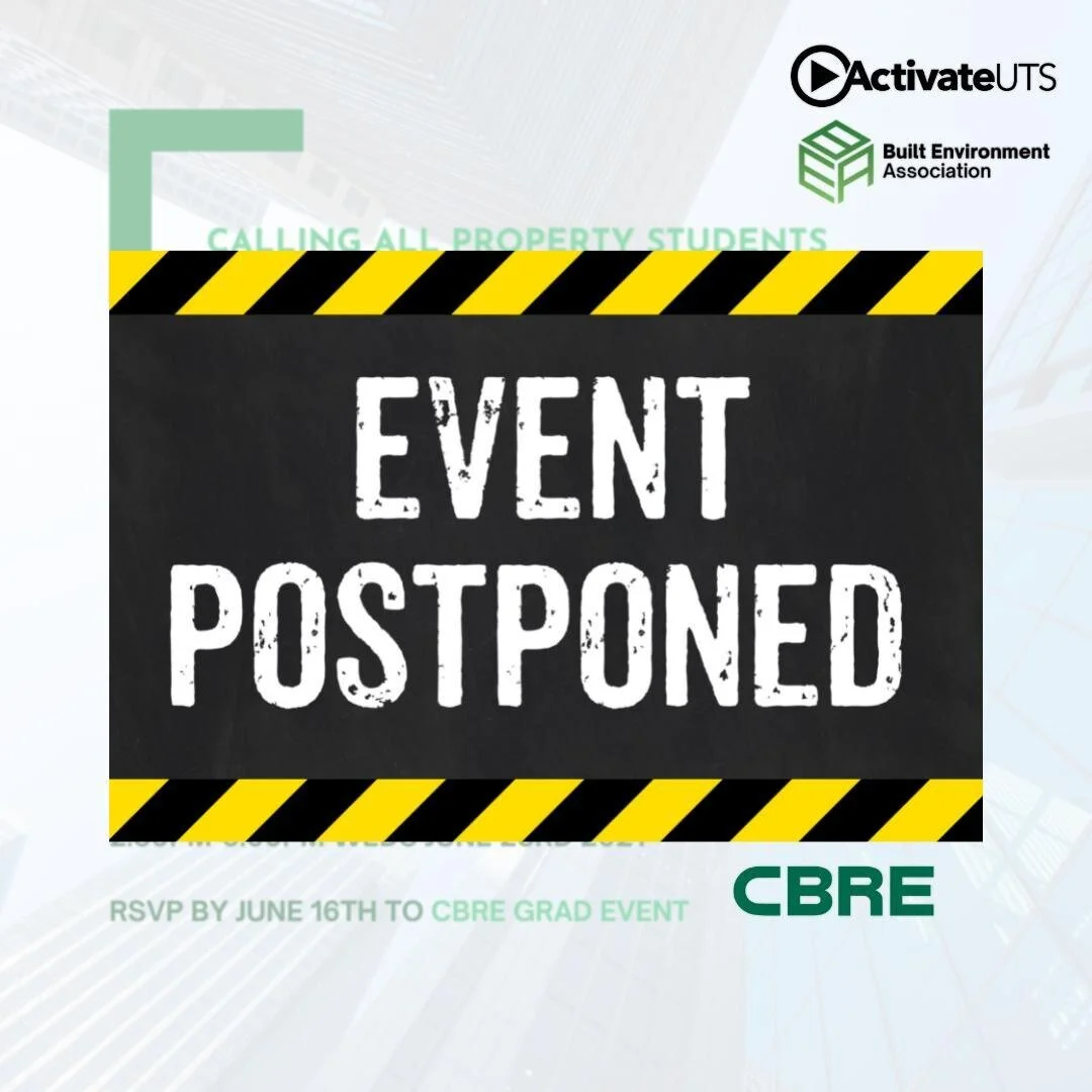 Hey everyone, hope you are well and staying safe! 

Due to the rising COVID-19 cases, we have decided to postpone the CBRE Graduate Event to adhere to Government recommendations on gatherings. Don't worry, the event is not cancelled. It's only being 