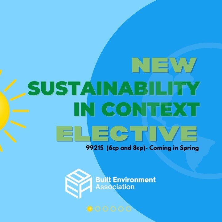 Hey everyone,
there is a new elective available!!

The subject is open as an elective to all students in UTS in Spring 2021. The subject is part of the newly launched Bachelor of Sustainability and Environment at UTS. 

Check below for more info!!

L