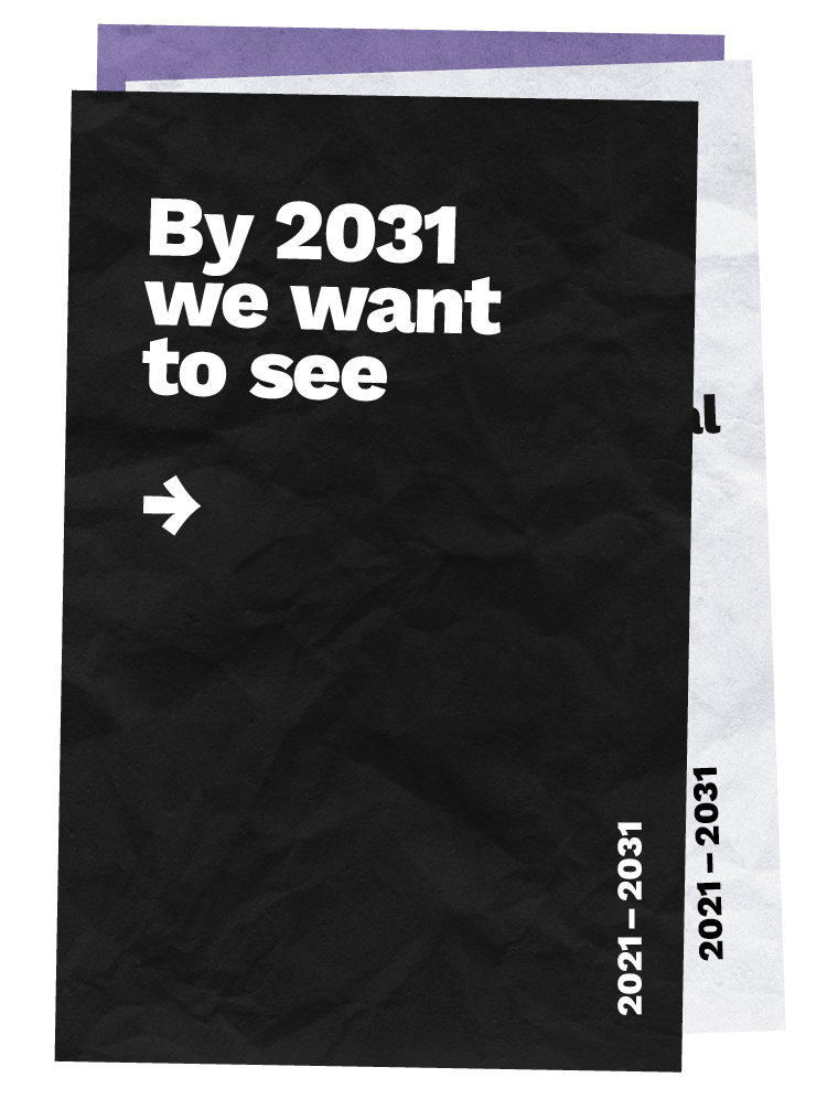  By 2031 we want to see:  People living better and happier lives, having better mental health, skills and jobs.  Our District as a destination of choice for people to experience exceptional cultural activity and for artist to create exceptional work.