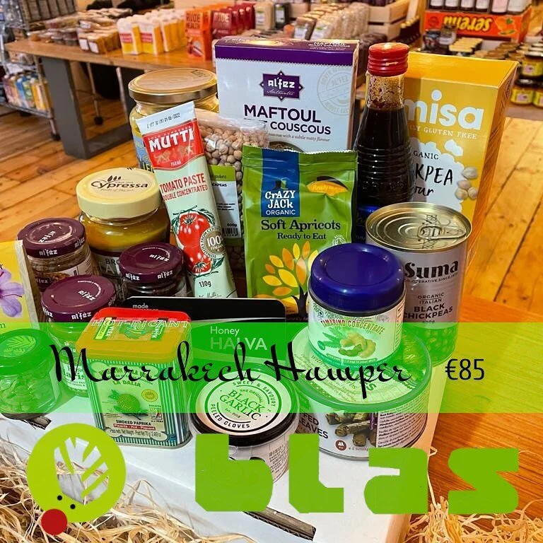 Hampers now available in the shop &mdash; choose from Marrakech, Hygge, Posh Hors d&rsquo;Oeuvres, or All Ireland. Comes carefully packed in a sturdy box suitable for either shipping or direct gifting. Xx