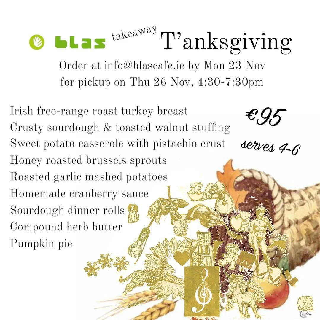 So many reasons to celebrate for US ex-pats like Blas&rsquo;s Hassan, or just bring some joy into locked down homes with our thanksgiving 2020 menu, contact orders@blascafe.ie #thanksgiving #2020nearlyover #familymeal