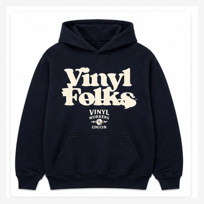 VMU x Vinyl Folks Heavyweight Hoodie Blue/Cream