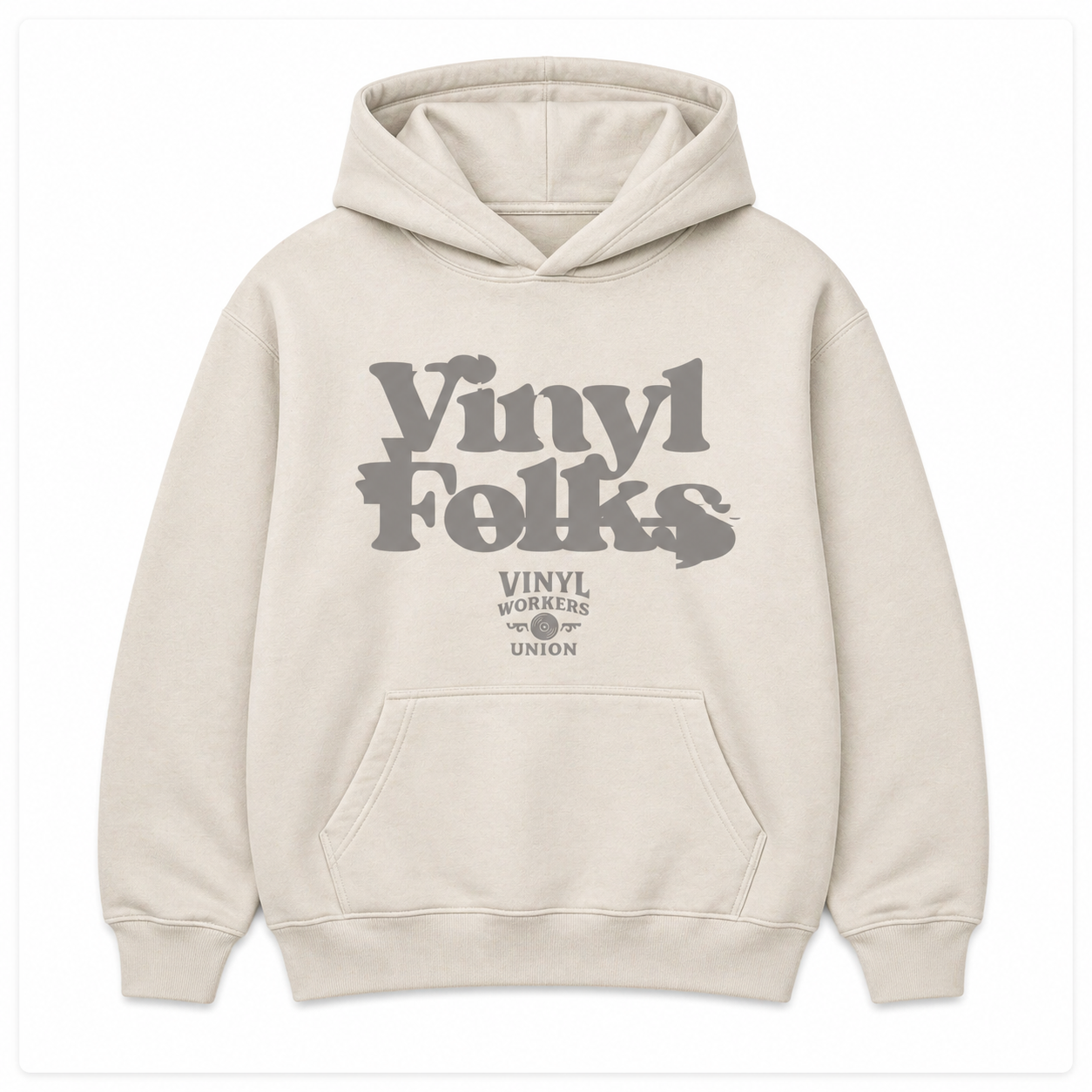 VMU x Vinyl Folks Heavyweight Hoodie Natural/Grey