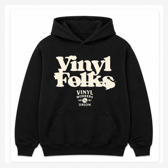 VMU x Vinyl Folks Heavyweight Hoodie Black/Cream