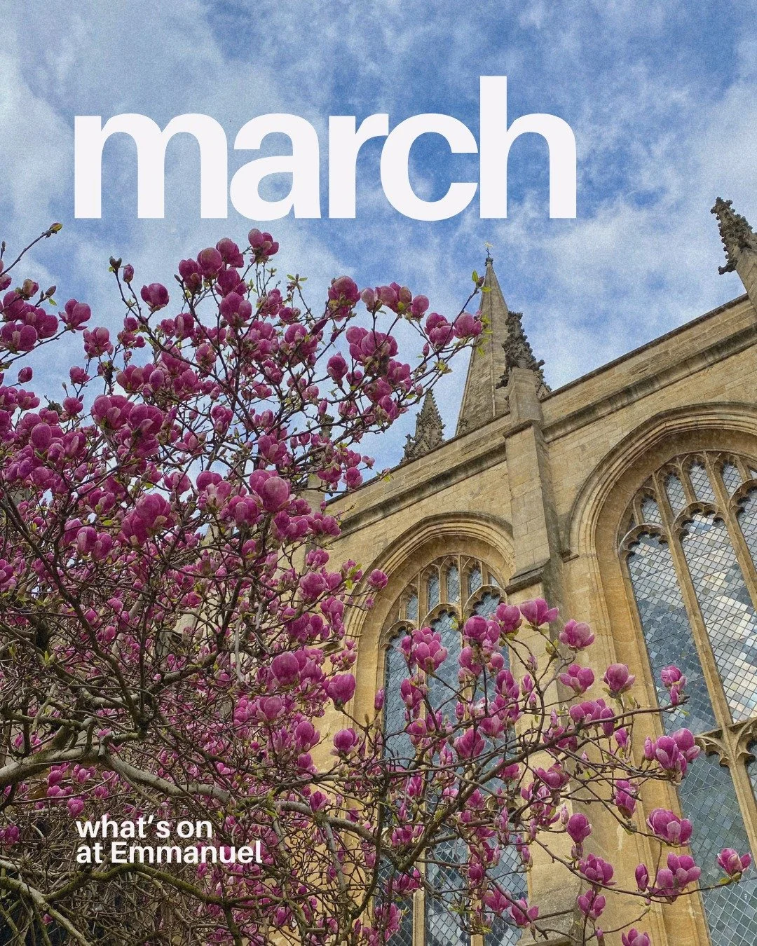 March has arrived and with it lots on across the life of Emmanuel, kicking off as we gather to pray this coming Wednesday 🌸 

Want to know more? You can find details for all of our upcoming events via the website, linked in our bio 🔗