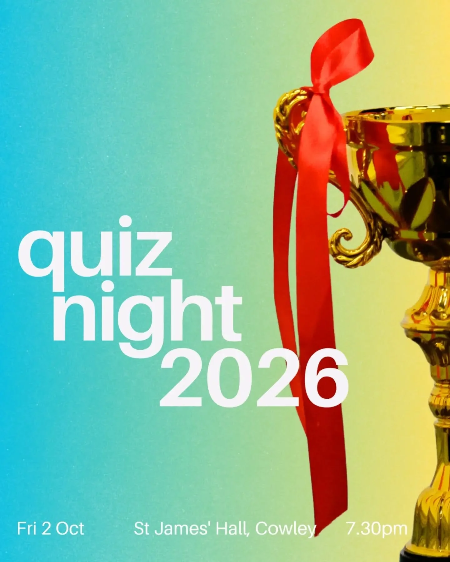 It's back! Have you got what it takes to win the converted Emmanuel Quiz trophy? It's time to brush up on your general knowledge and grab a team or join one on the night. Sign up on Churchsuite and see you there!