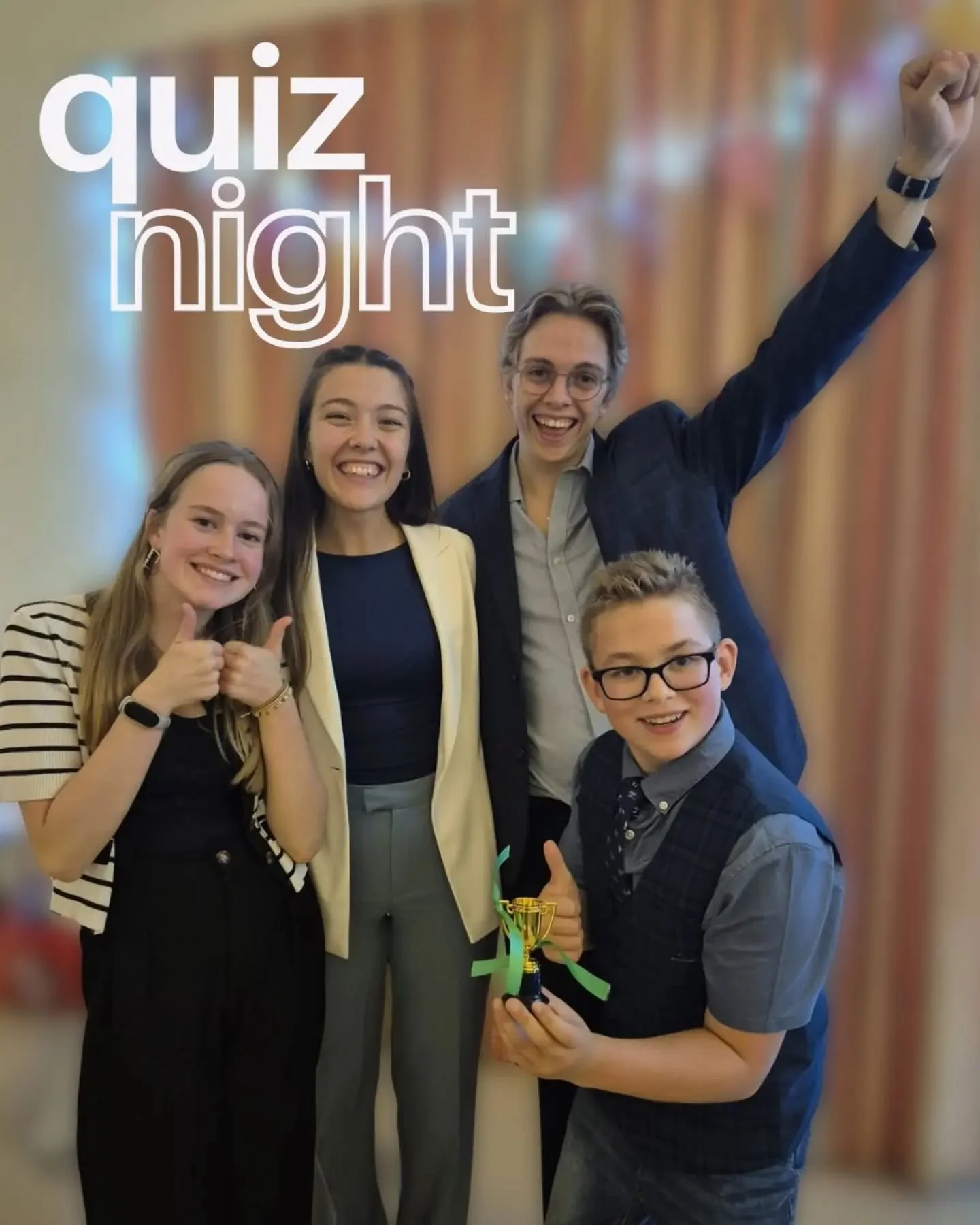 What a brilliant evening hosted by the Youth Team including rounds written by the youth (how many of you knew the most popular social media trends of 2025 or could identify Matt Partridge by his nose?) Well done to our winners - it was a very close c