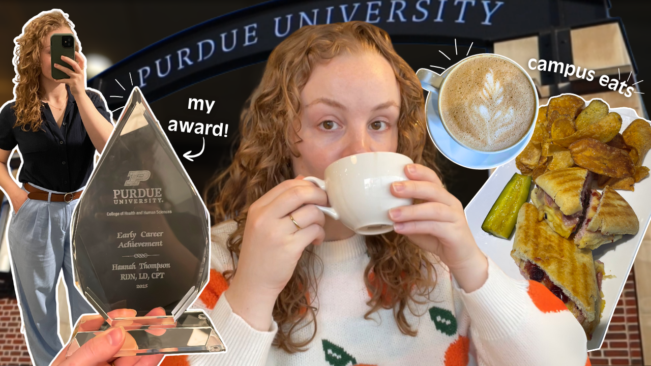 I won an award! (visiting Purdue, new restaurants, taking a hot yoga class)