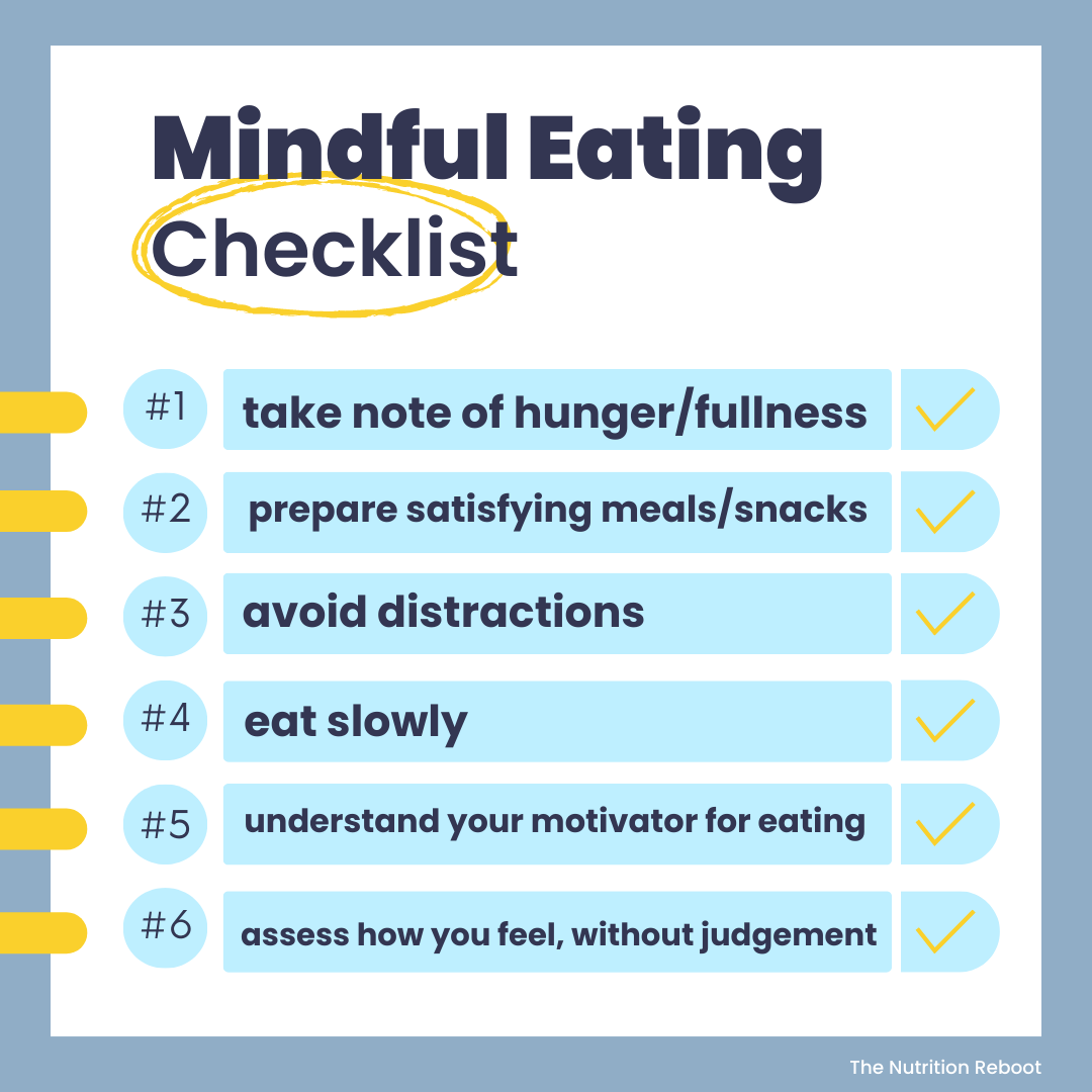 Mindful Eating Checklist Dietitian Hannah