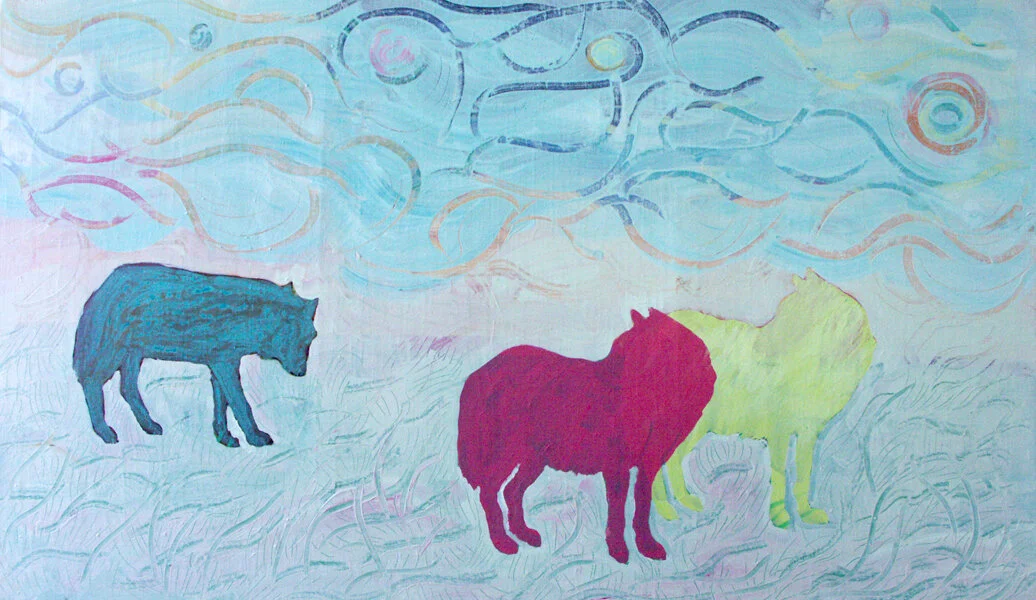 Wolfs In The Snow Storm