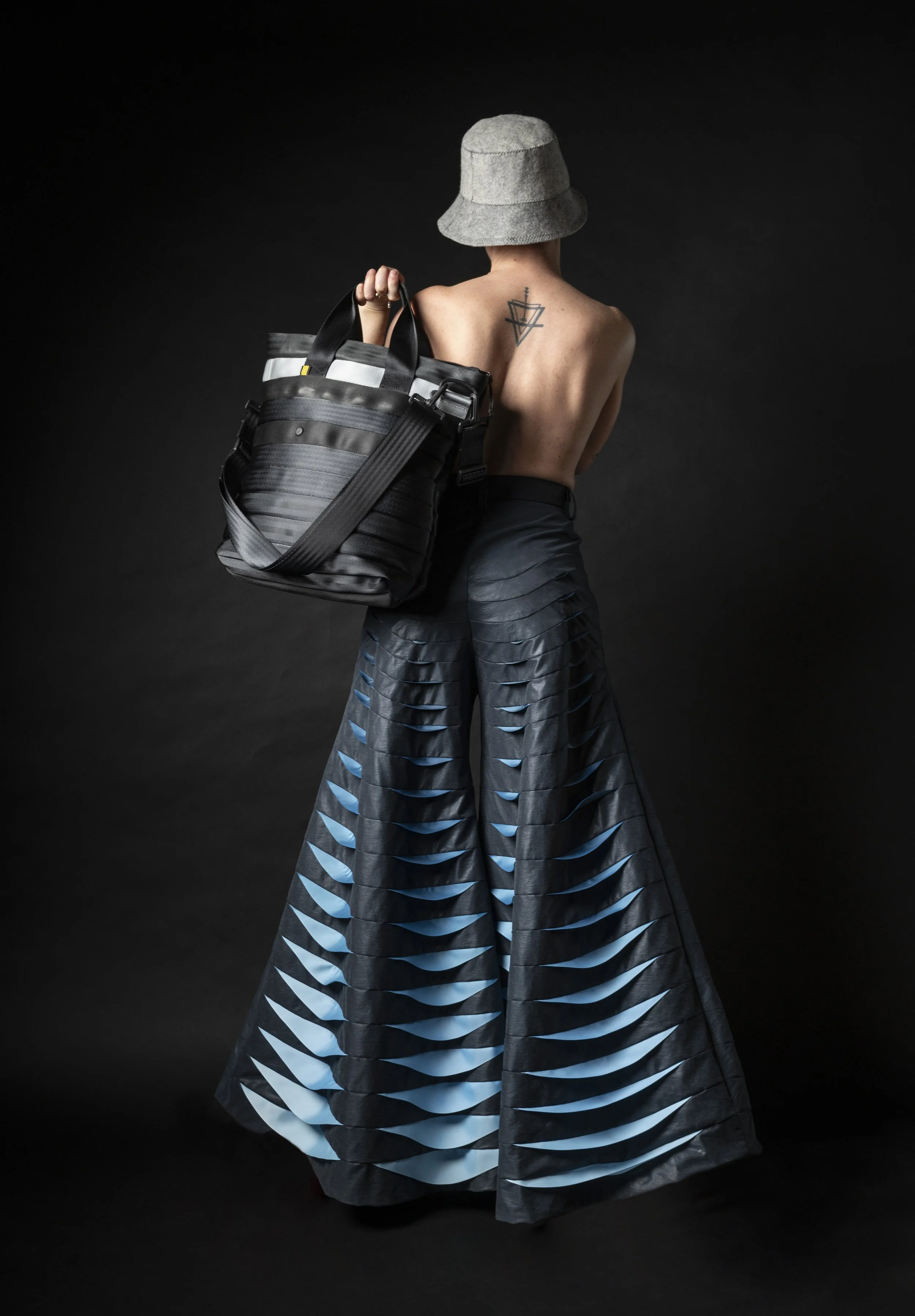 Sound! collection flares, Belter24 tote and Os-cut bucket hat