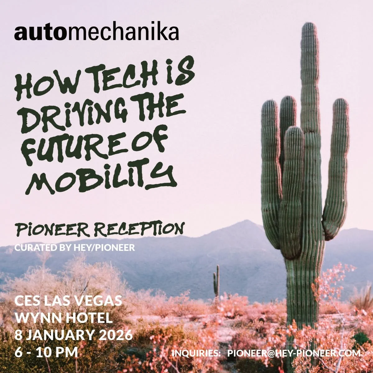 The Strip is calling!
 
We&acute;re thrilled to announce that we are heading straight to Las Vegas for a special occasion during CES 2026 in January!
 
Together with our partner Automechanika &ndash; the leading international trade fair brand driving
