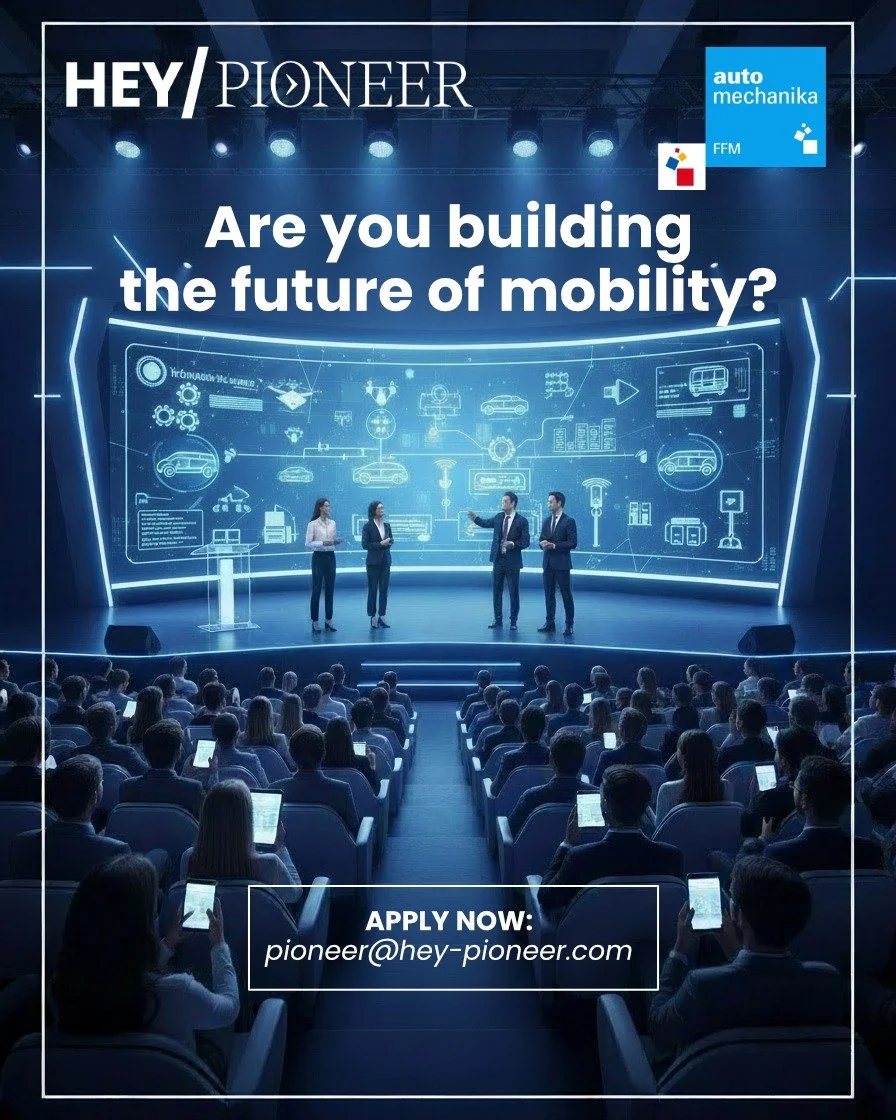 Are you building the future of mobility?

HEY/PIONEER, in collaboration with Automechanika Frankfurt, invites visionary start-ups, bold scale-ups, and disruptive innovators who want to actively shape the future of mobility.

With the PIONEER AWARD &n
