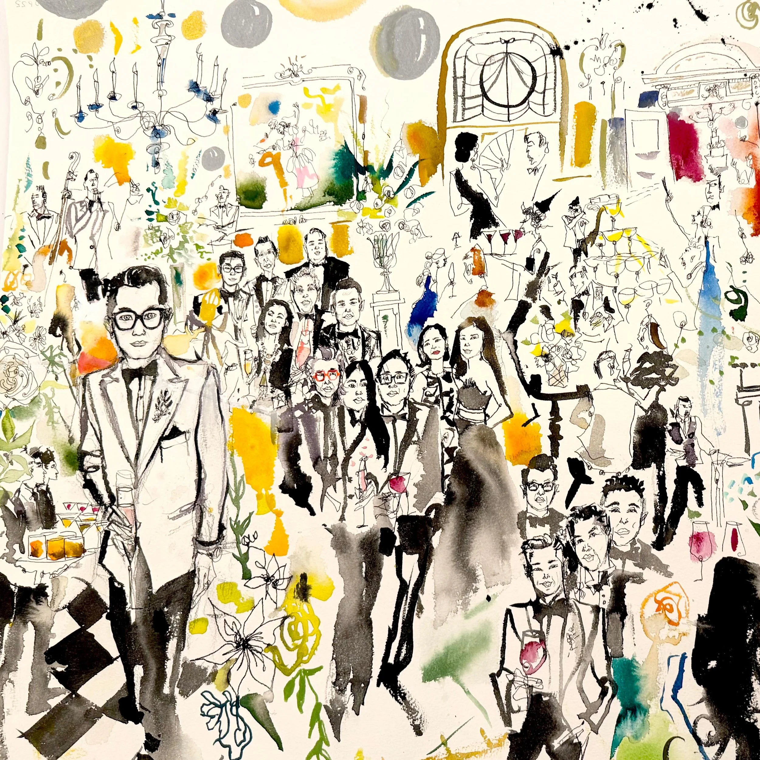 The hugest Birthday congratulations to Jovy on your spectacular 50th intimate celebration at the divine @claridges . It was an honour &amp; joy to paint for you 🙏😍
#claridges #liveeventartist #liveeventillustrator #liveeventpainter #liveeventportra
